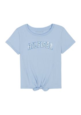 Girls 7-16 Script Logo Graphic Twist Front T-Shirt