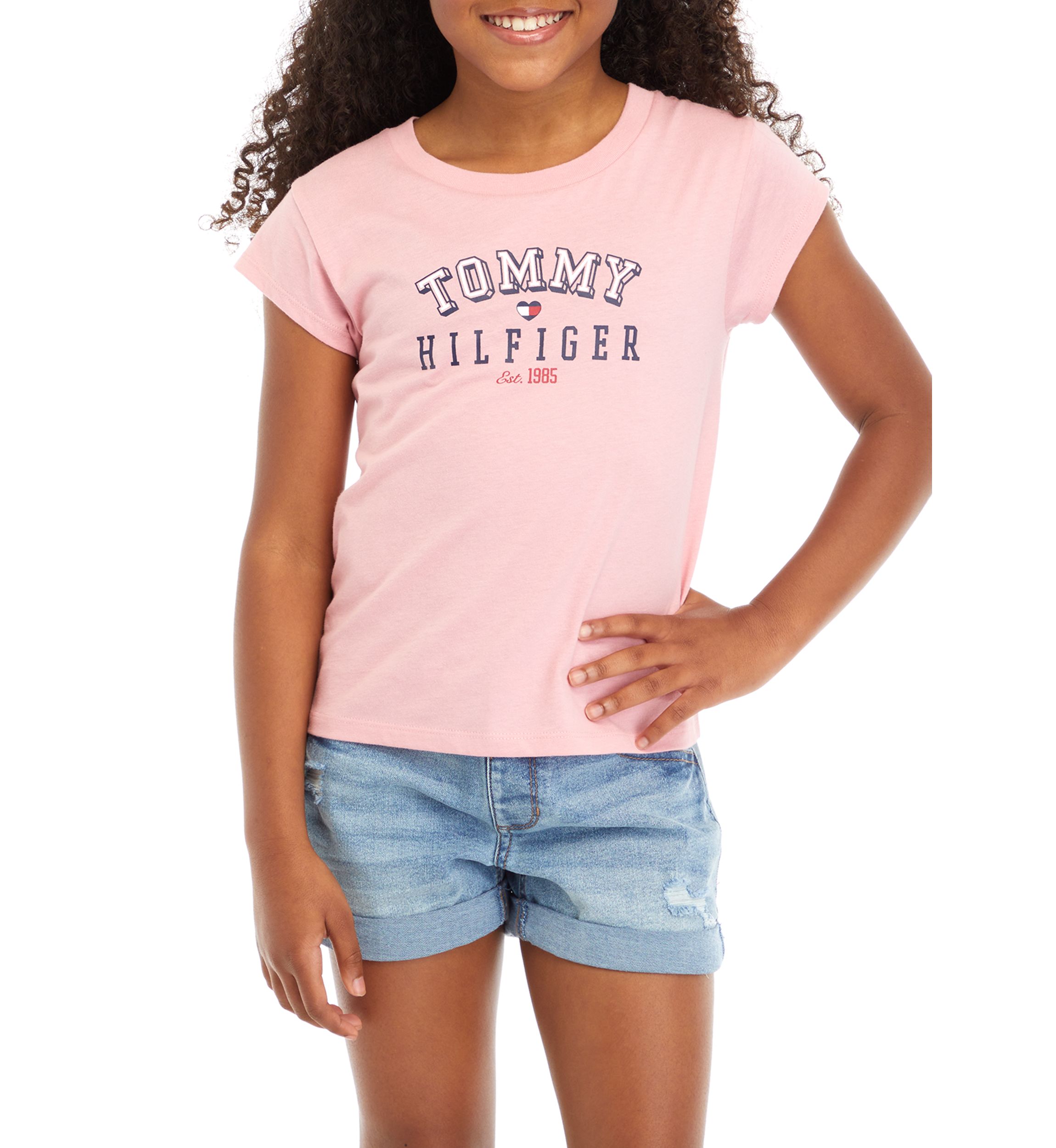 Girls 7-16 Heart Flag Short Sleeve T-Shirt
