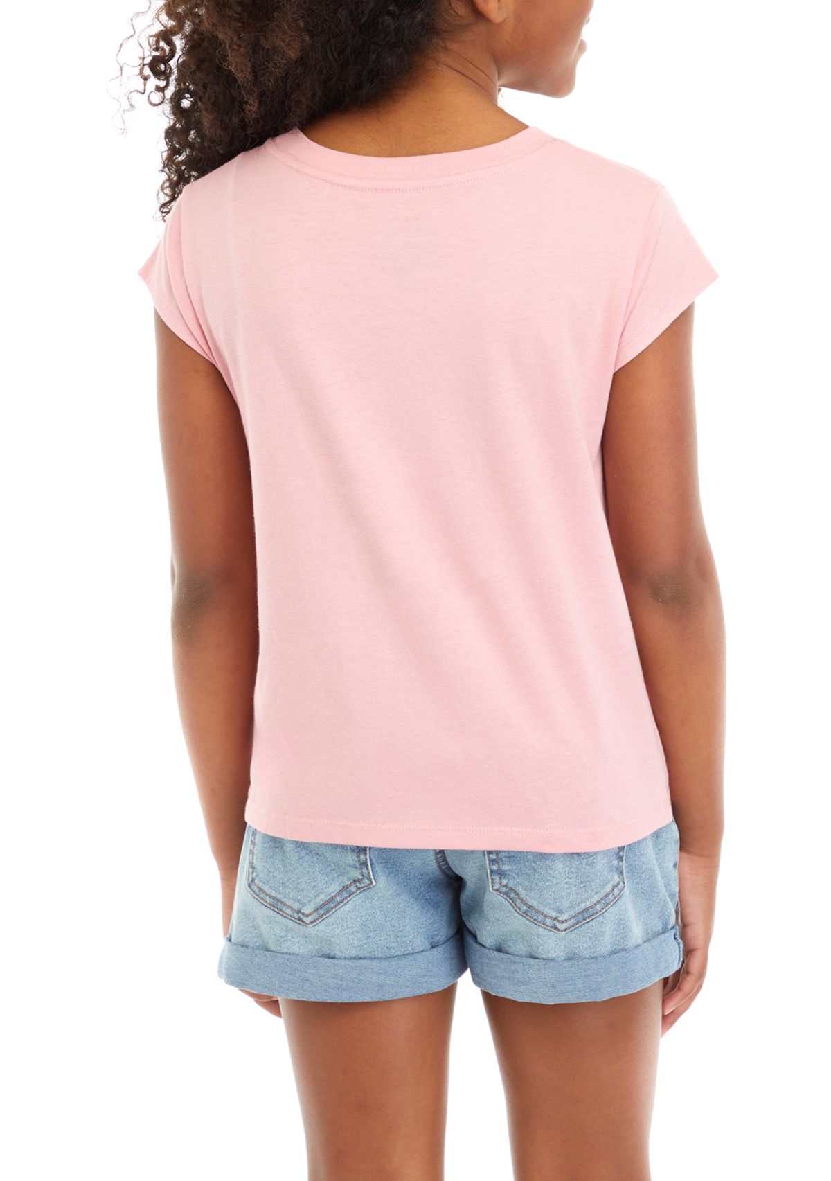 Girls 7-16 Heart Flag Short Sleeve T-Shirt