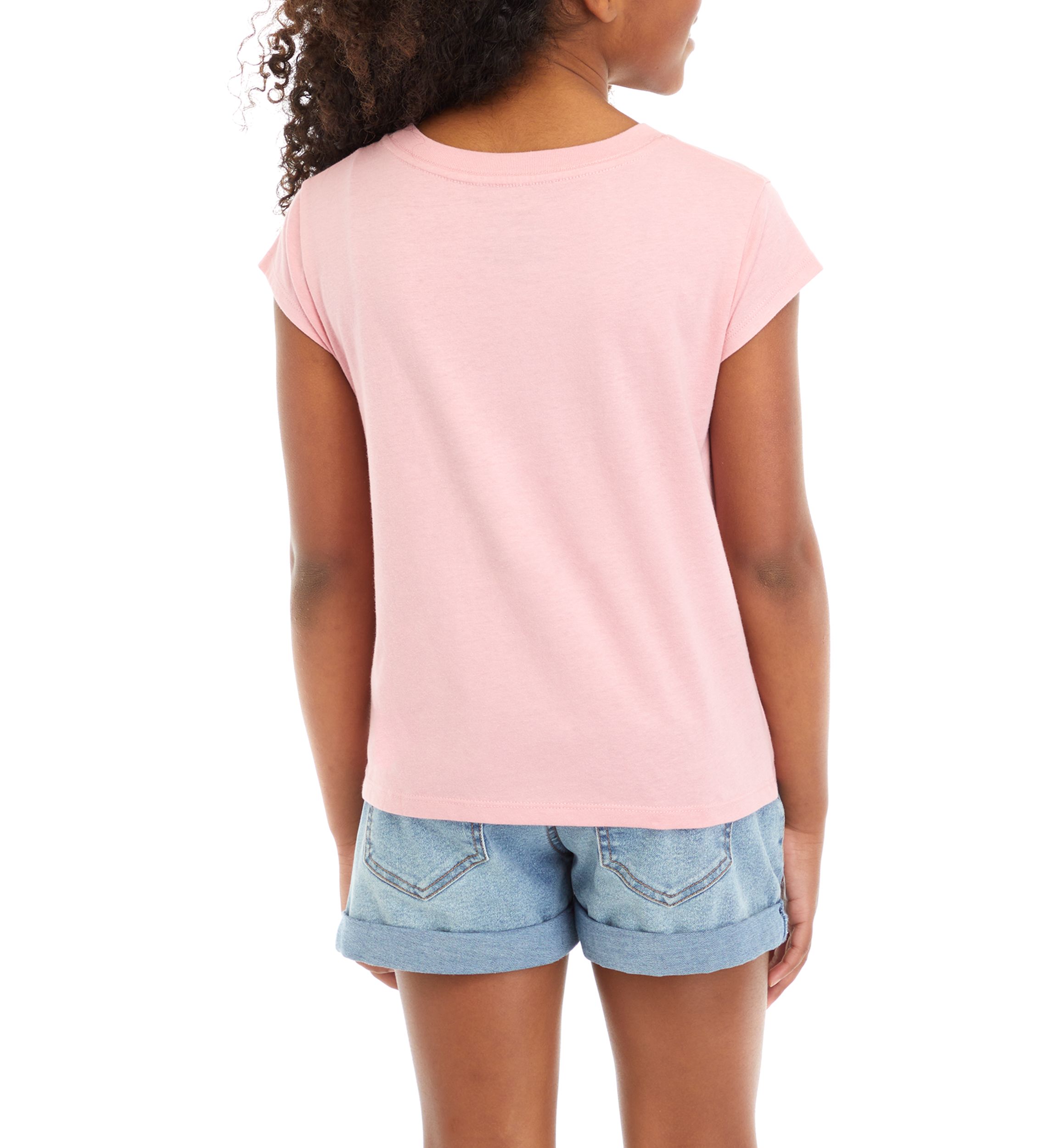 Girls 7-16 Heart Flag Short Sleeve T-Shirt