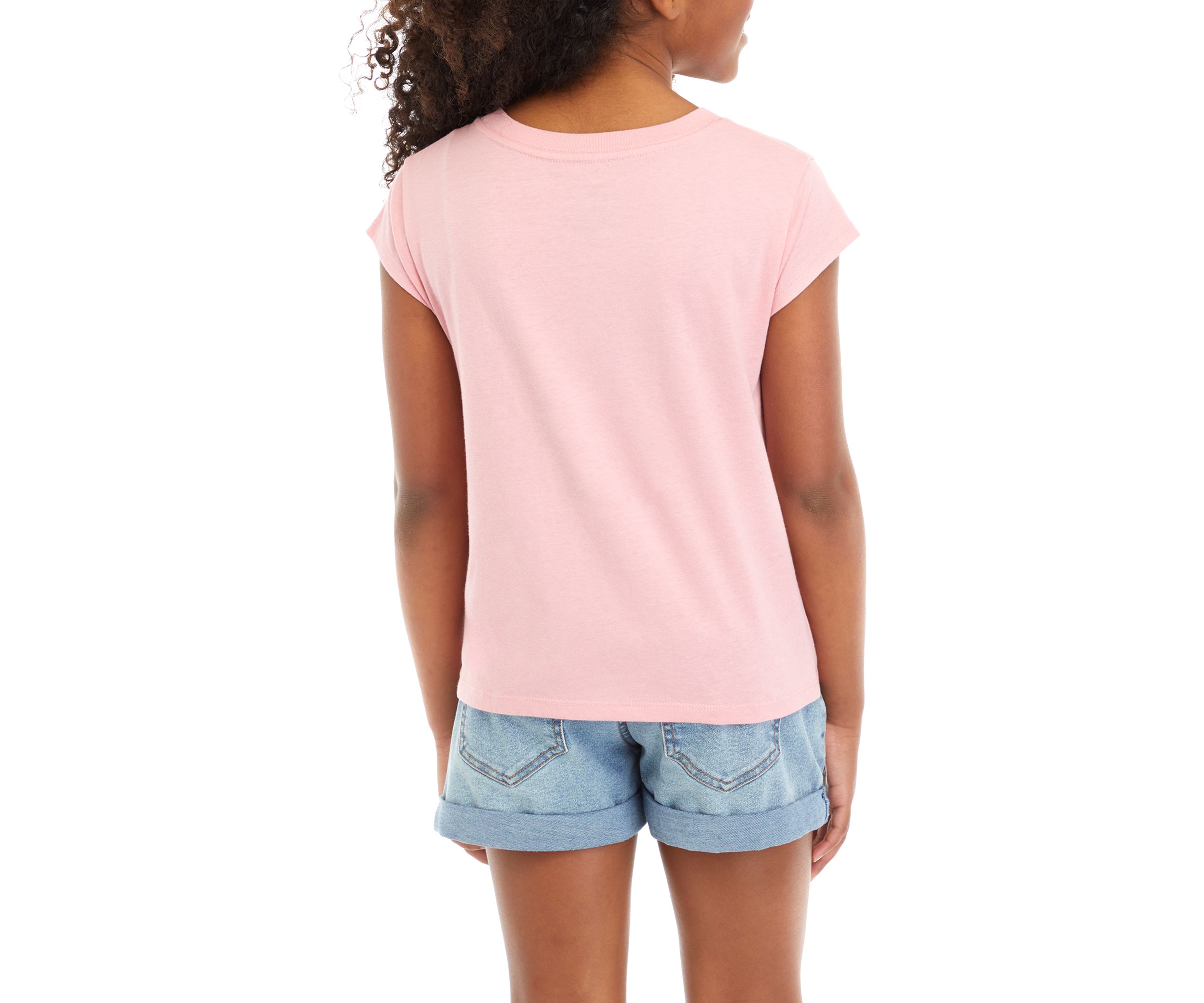 Girls 7-16 Heart Flag Short Sleeve T-Shirt