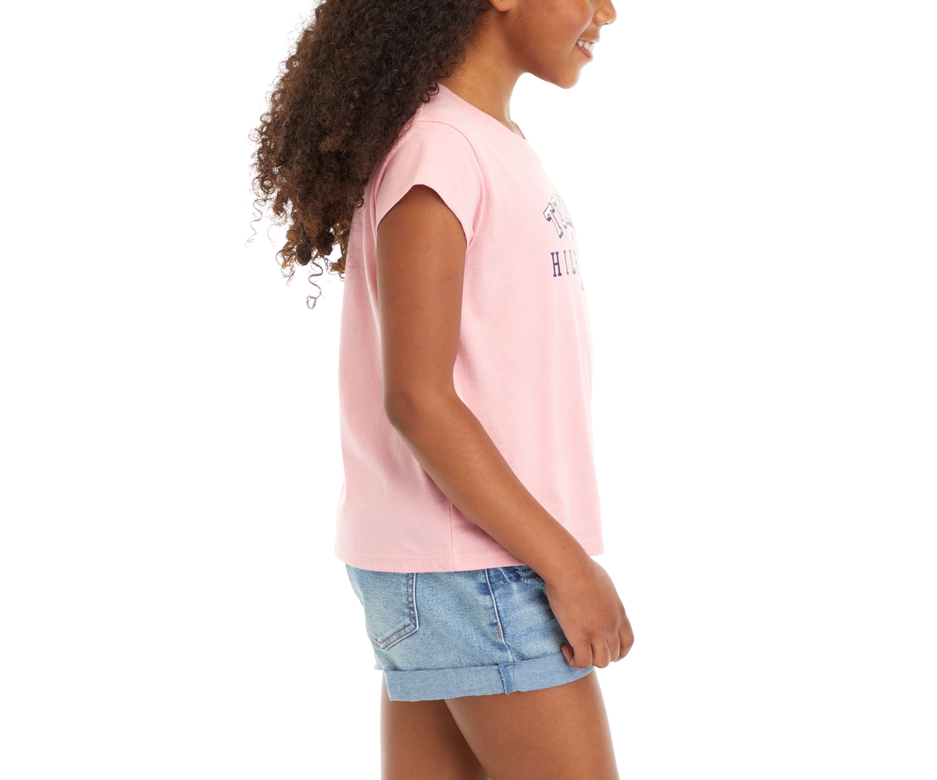 Girls 7-16 Heart Flag Short Sleeve T-Shirt