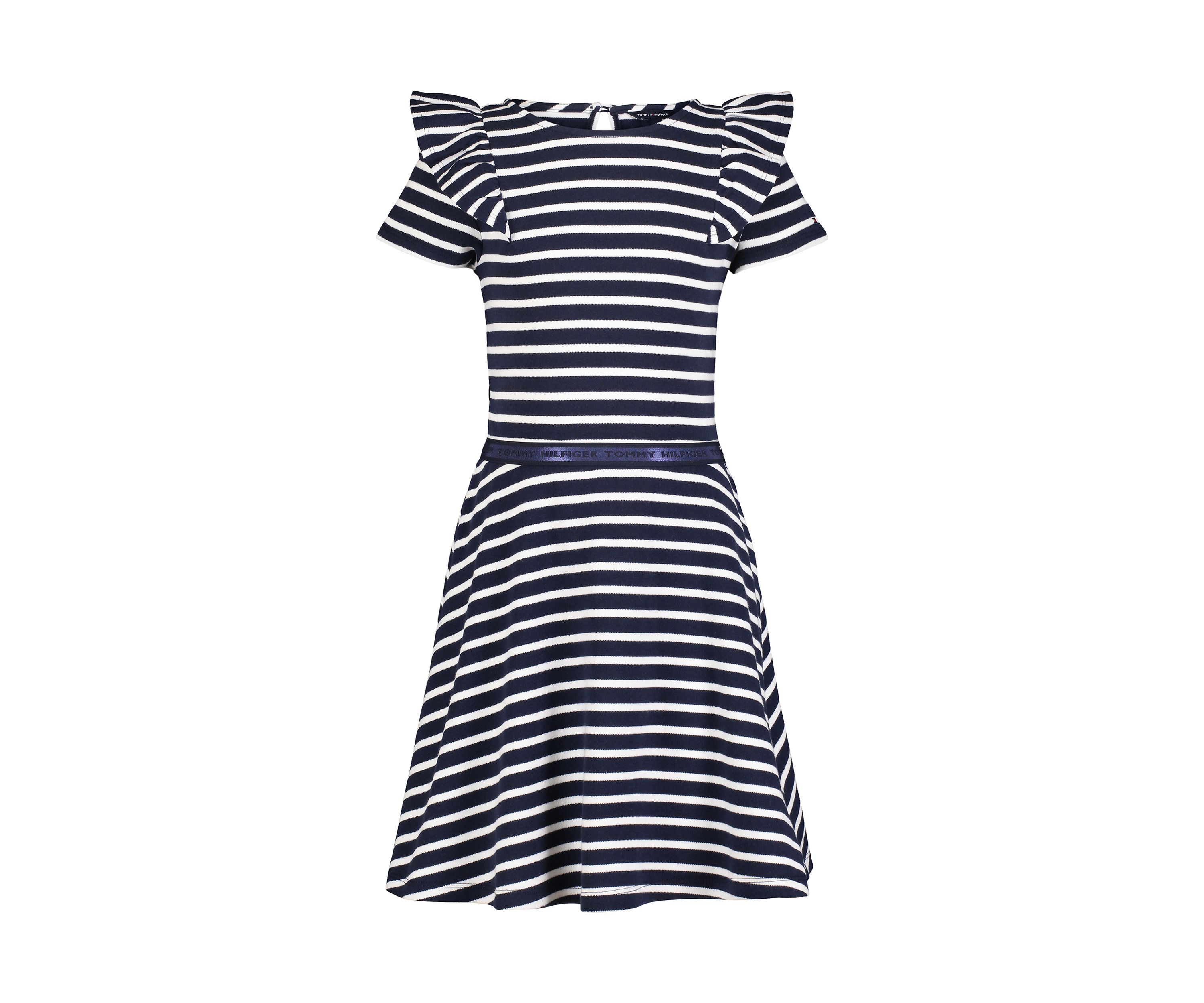 Girls 7-16 Striped Ruffle Dress