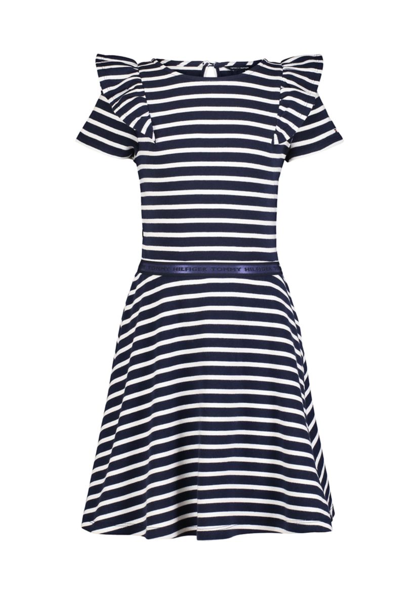 Girls 7-16 Striped Ruffle Dress