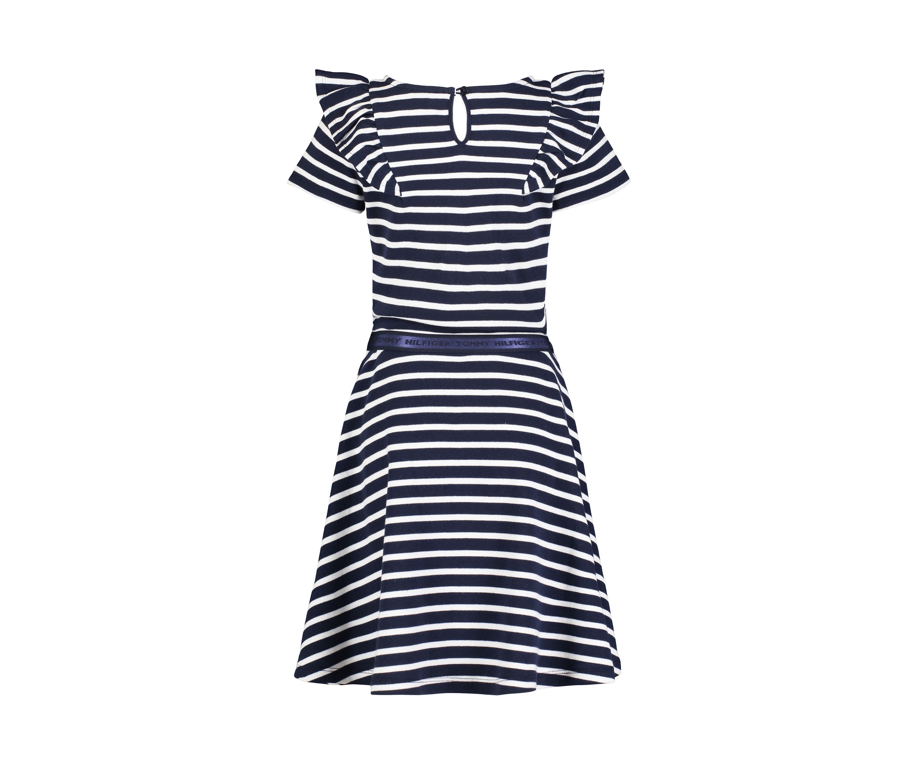 Girls 7-16 Striped Ruffle Dress