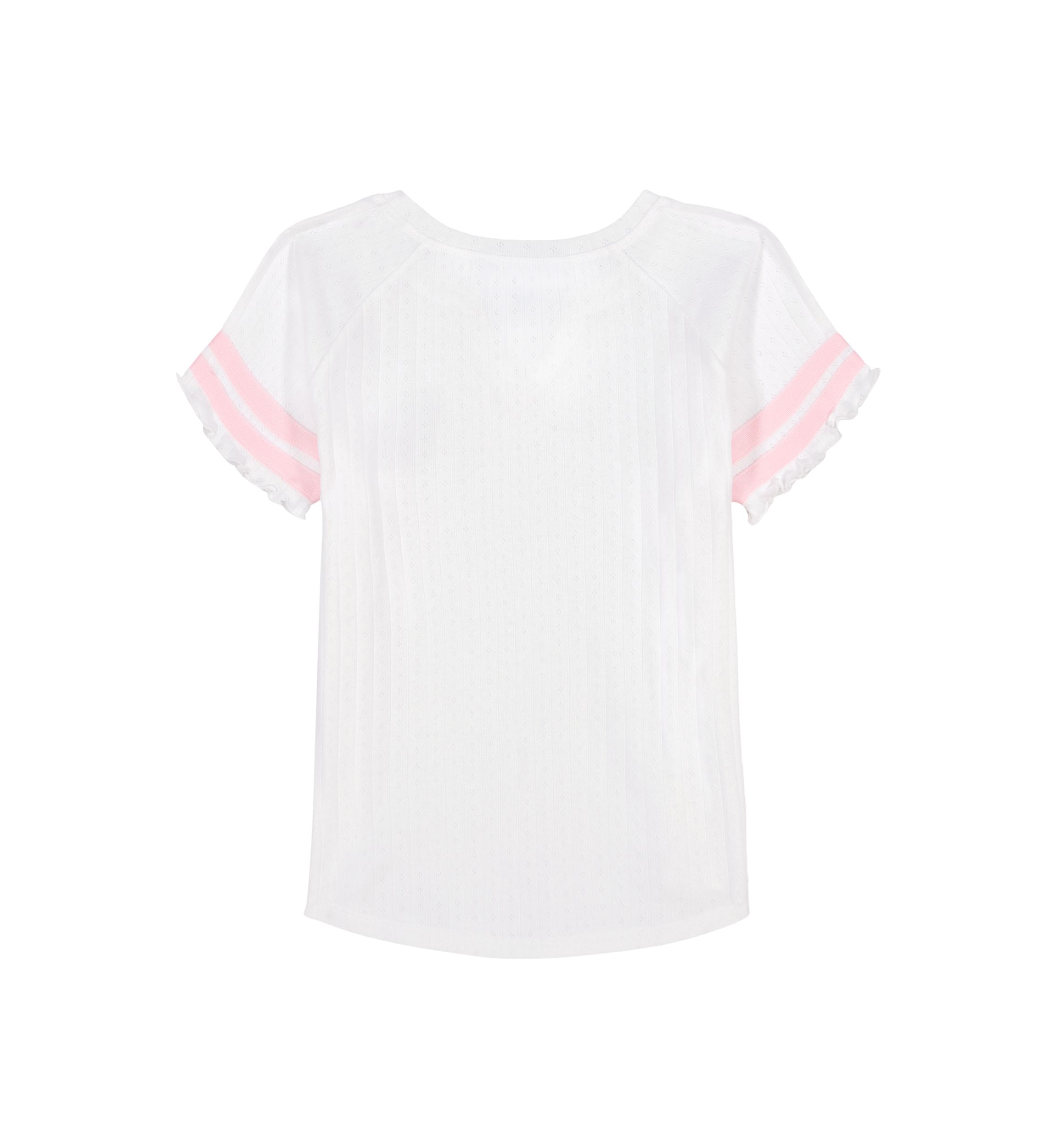 Girls 7-16 Short Sleeve Pointelle Top 