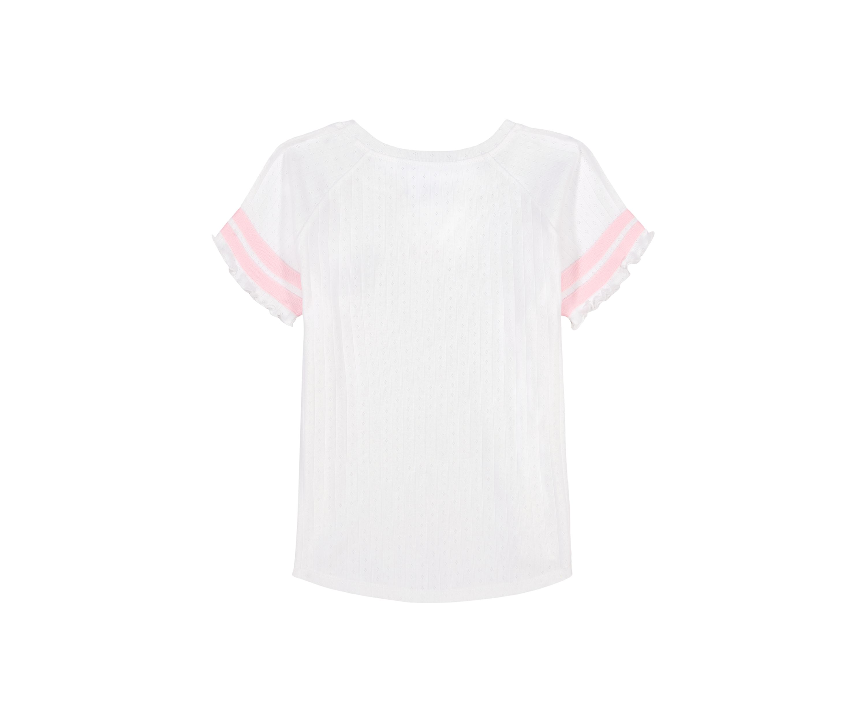 Girls 7-16 Short Sleeve Pointelle Top 