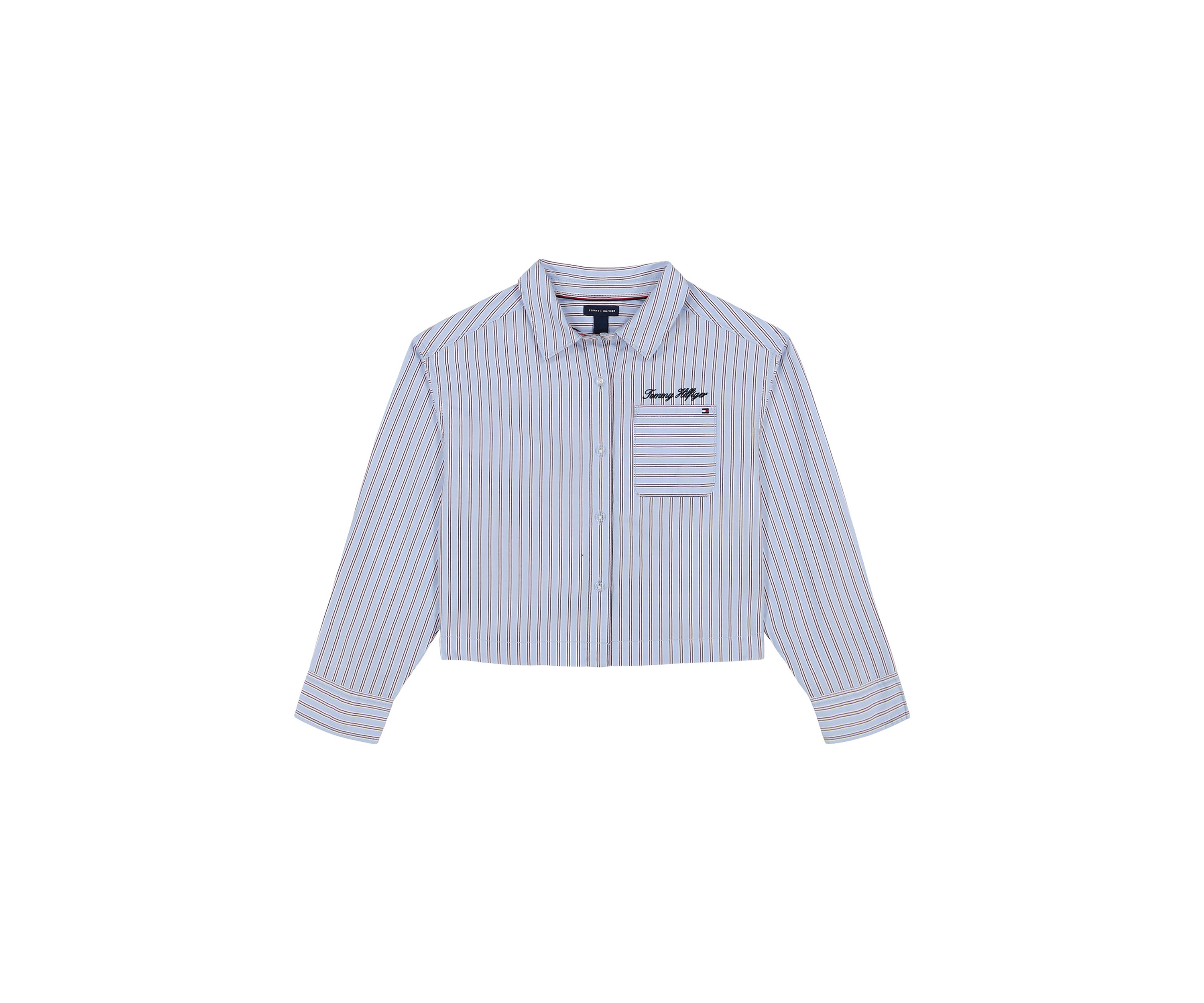 Girls 7-16 Yarn Dyed Stripe Boxy Long Sleeve Shirt