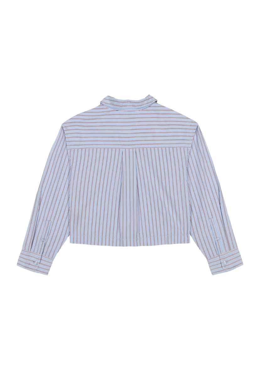 Girls 7-16 Yarn Dyed Stripe Boxy Long Sleeve Shirt
