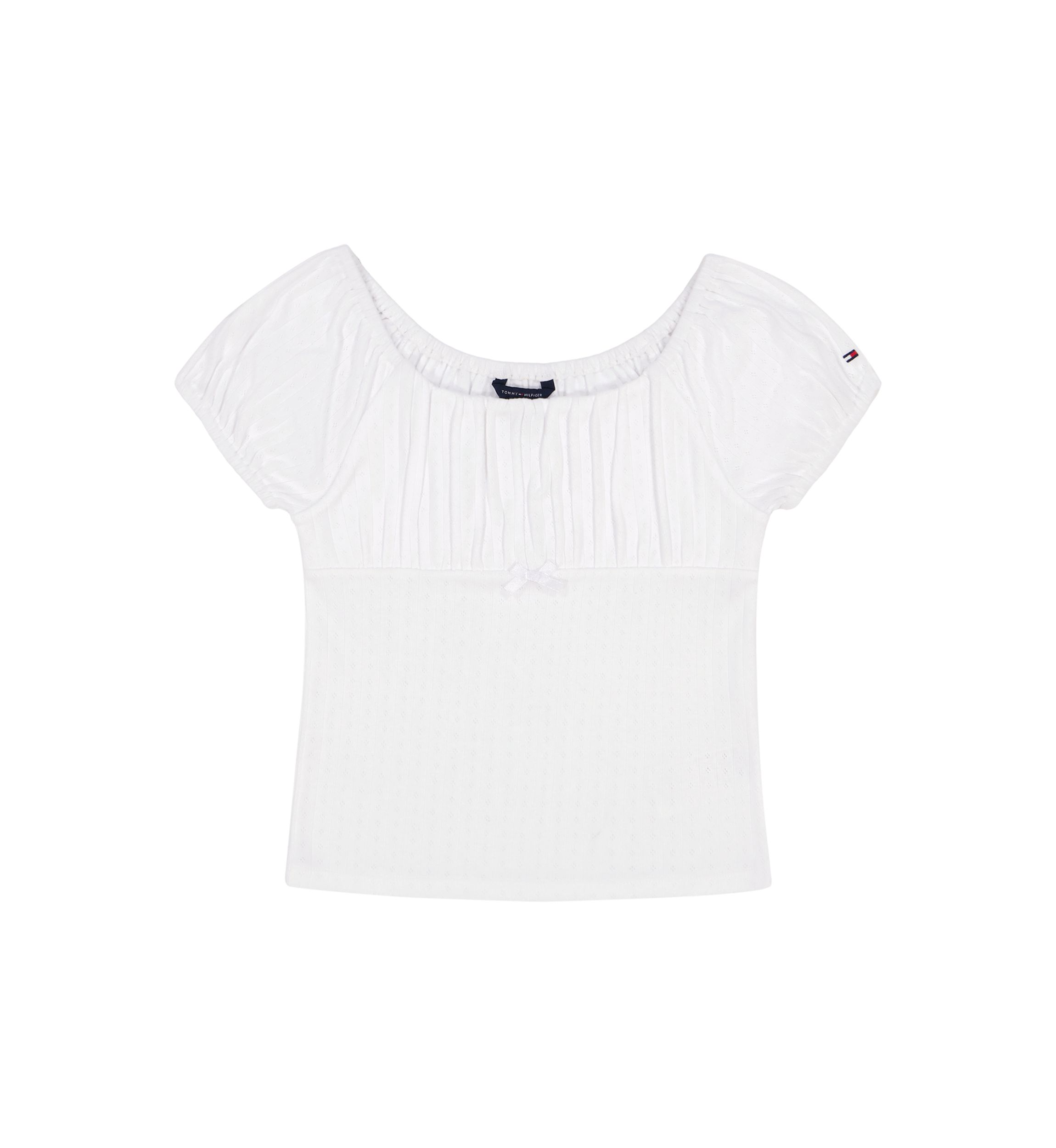 Girls 7-17 Puff Sleeve Cotton Top 