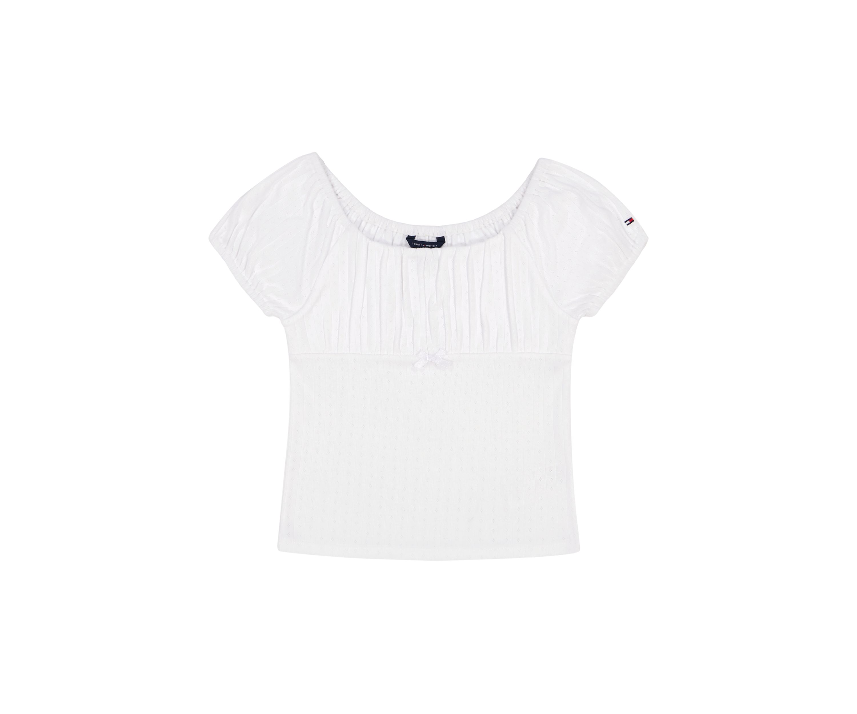Girls 7-17 Puff Sleeve Cotton Top 