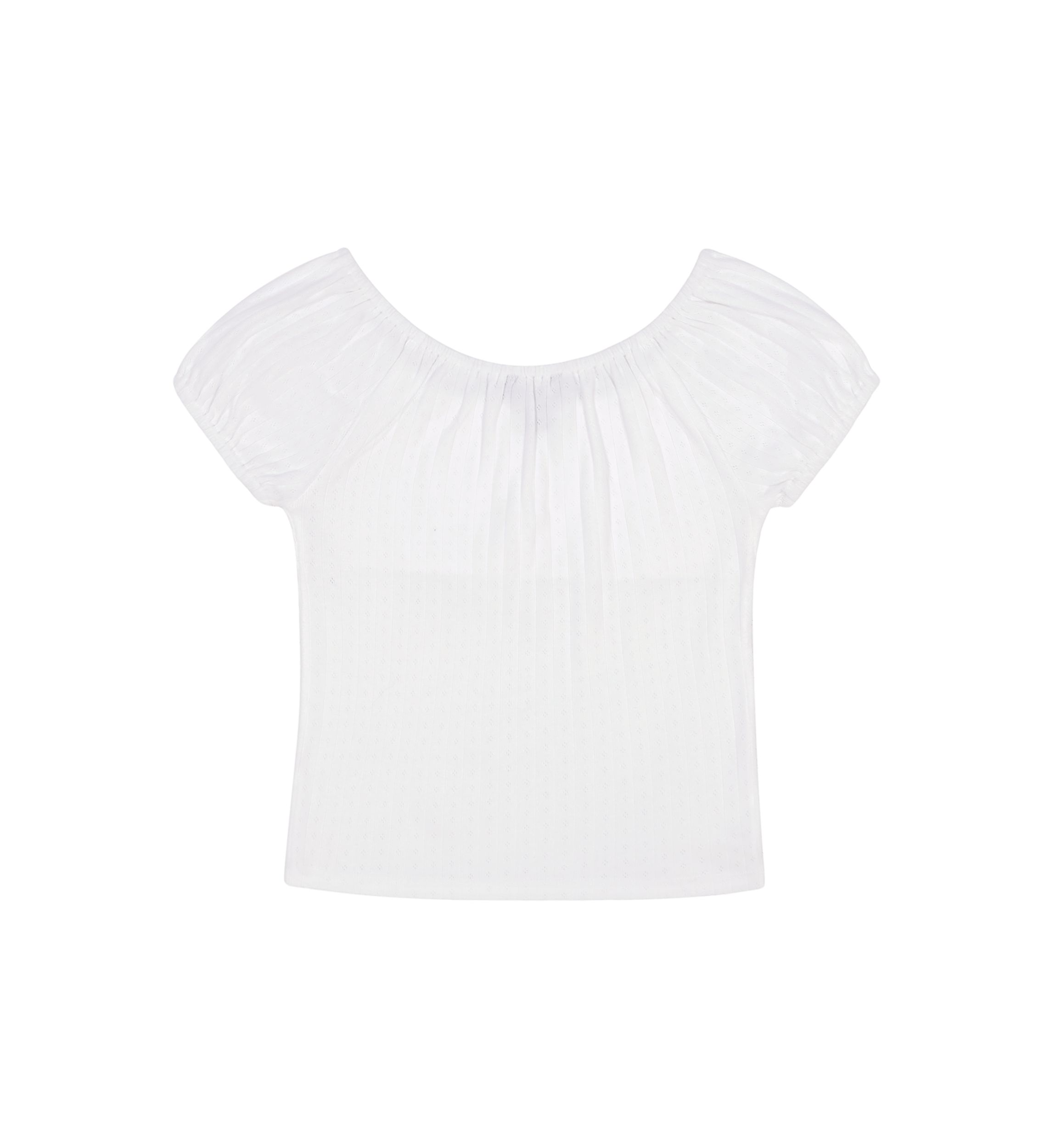 Girls 7-17 Puff Sleeve Cotton Top 