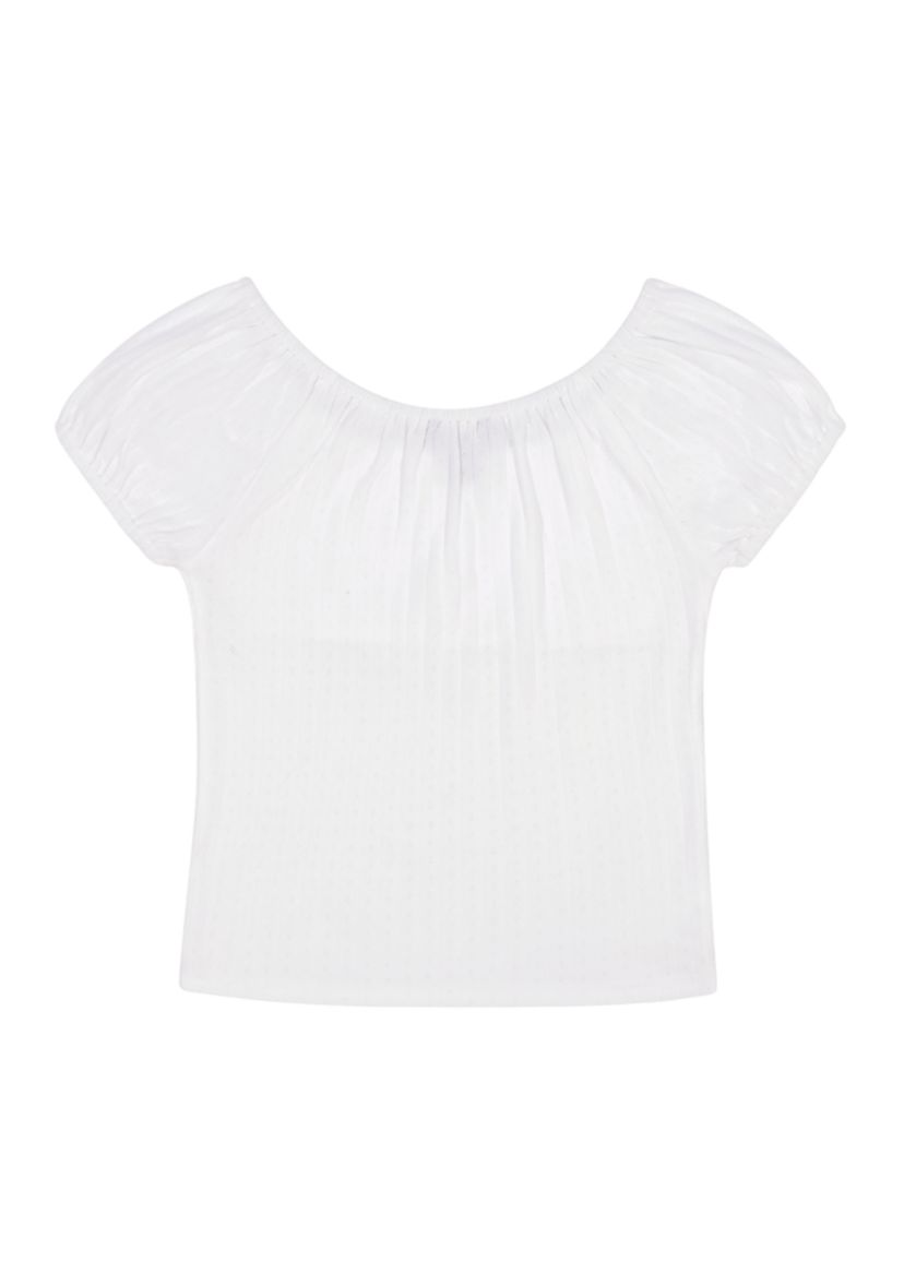 Girls 7-17 Puff Sleeve Cotton Top 