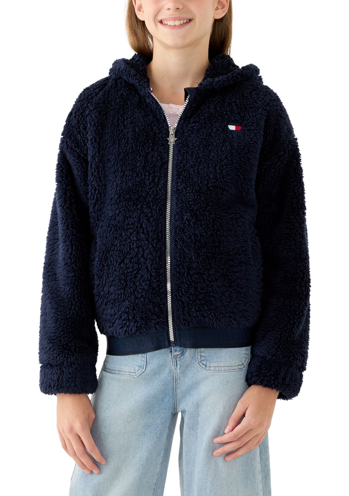 Girls 7-16 Navy Minkey Jacket