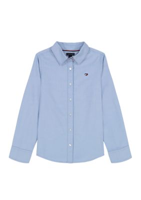 Tommy Hilfiger Girls 7-16 Button Front Shirt, Blue