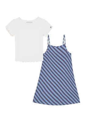 Tommy Hilfiger Girls 7-16 Varsity Stripe Slip Dress, Blue
