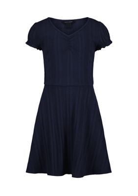 Tommy Hilfiger Girls 7-16 Rib Knit Dress, Blue