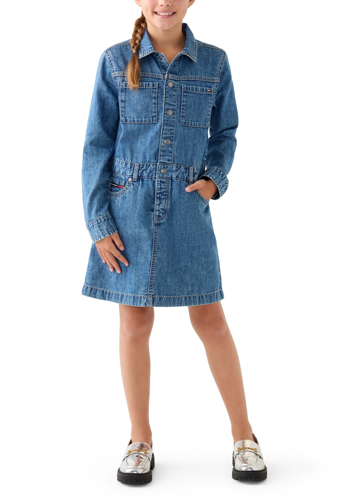 Girls 7-16 Denim Dress
