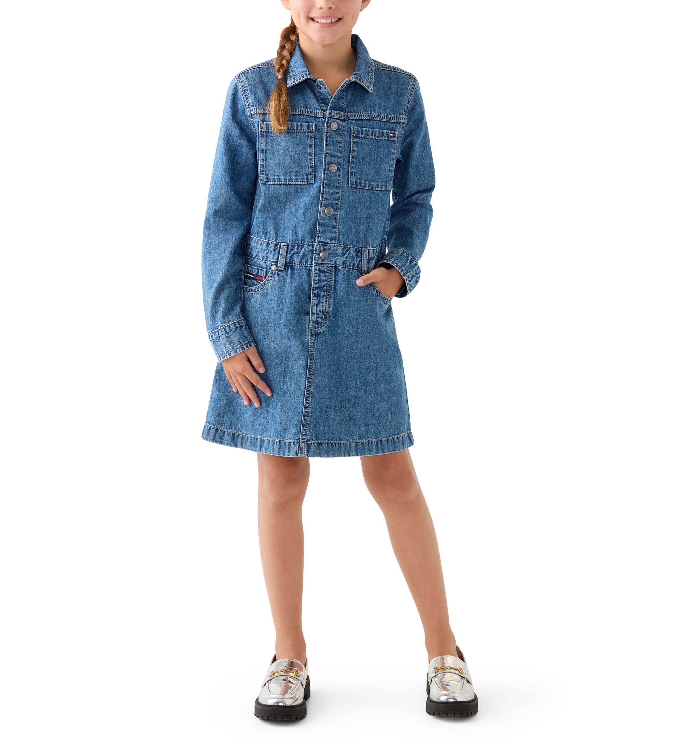 Girls 7-16 Denim Dress