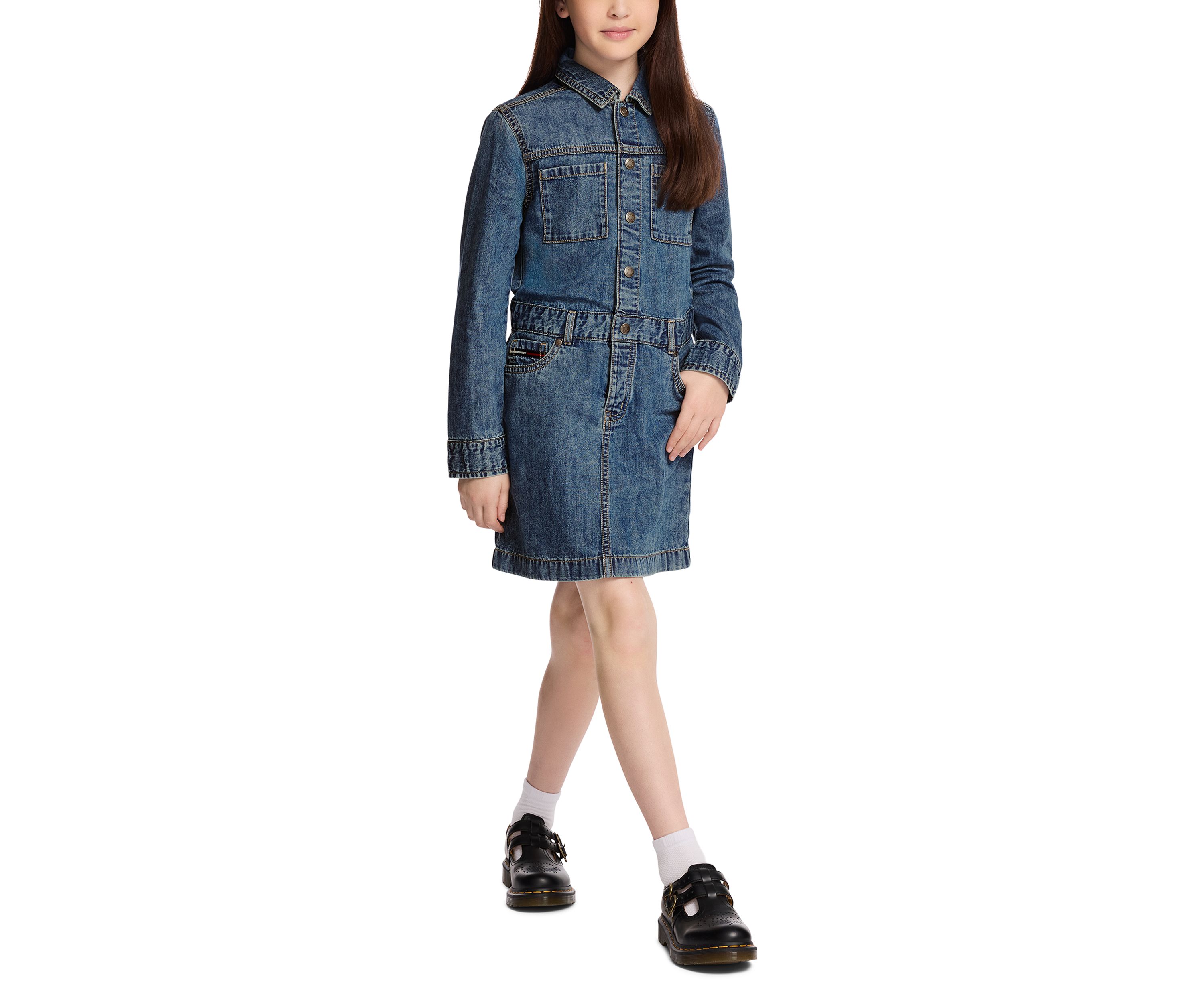 Girls 7-16 Denim Dress