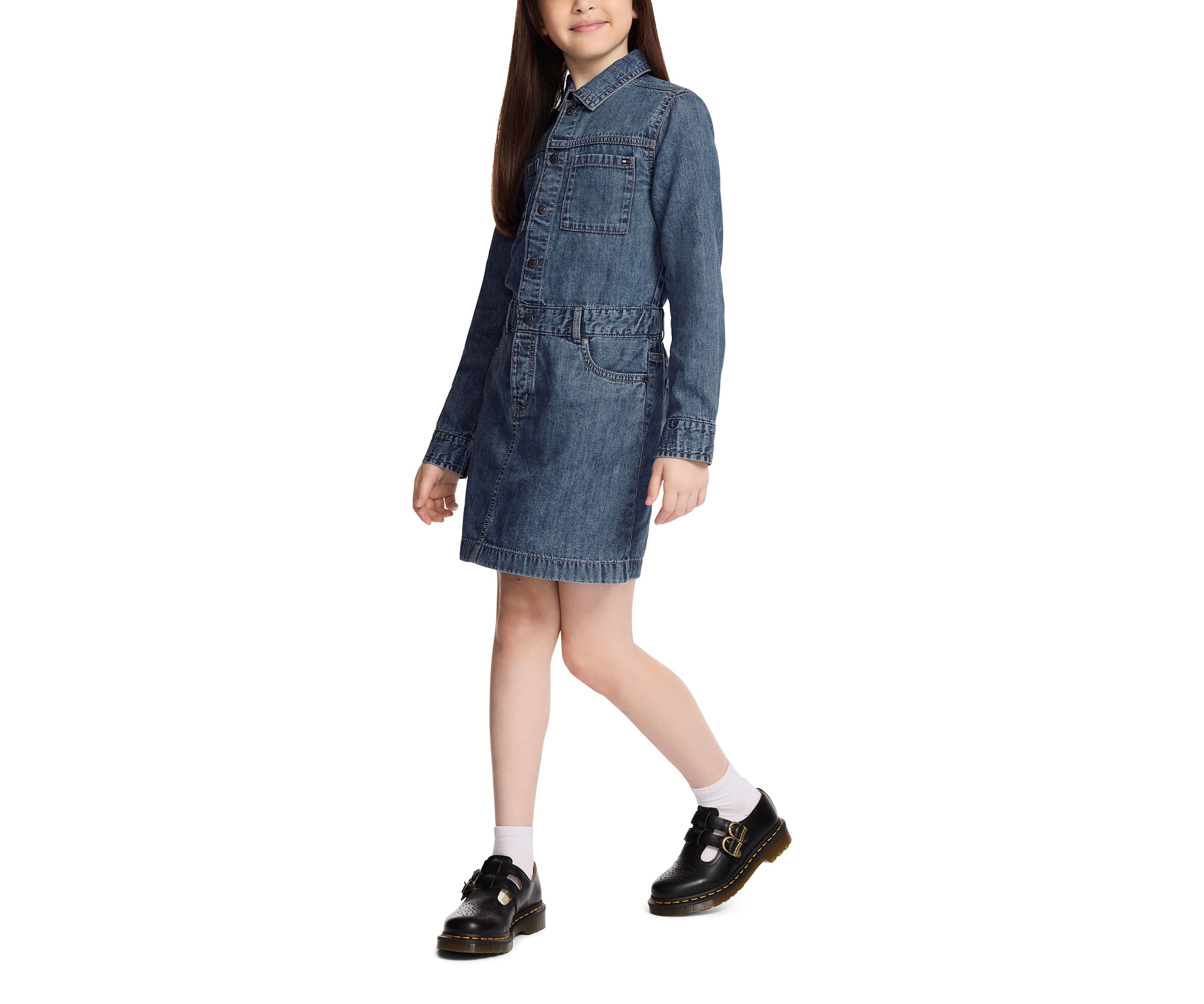 Girls 7-16 Denim Dress