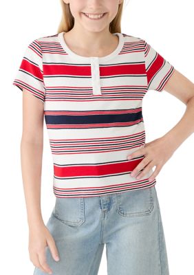Tommy Hilfiger Girls 7-16 Printed Henley Top