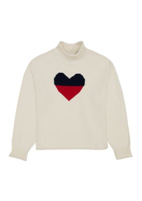 Tommy Hilfiger Girls 7-16 Heart Roll Neck Sweater