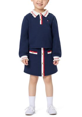 Tommy Hilfiger Girls 4-6x 2-Piece Collared Shirt and Skirt Set