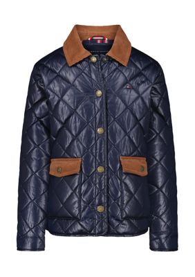 Tommy Hilfiger Girls 7-16 Classic Barn Jacket, Navy Blue