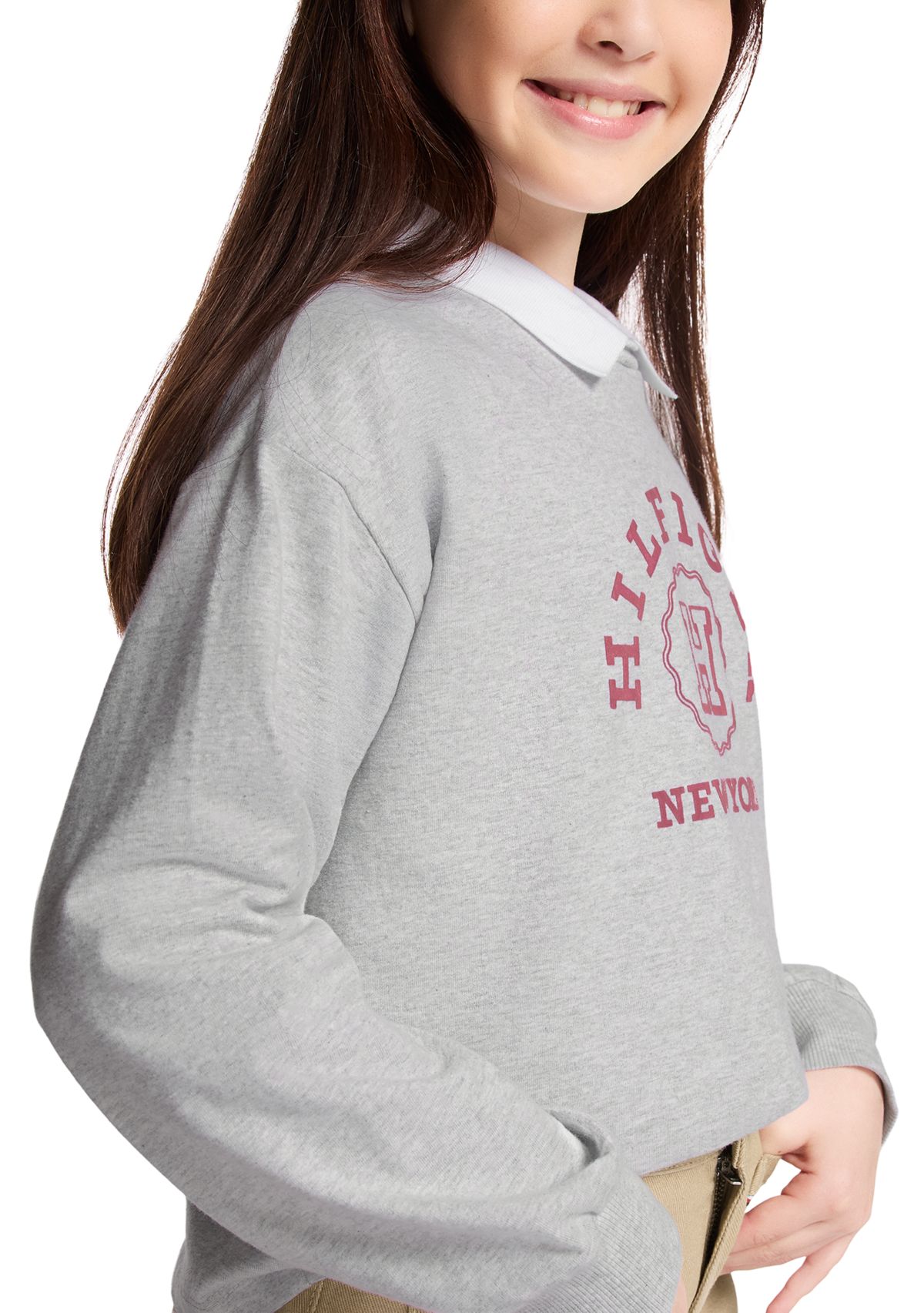 Girls 7-16 Collared Sweatshirt