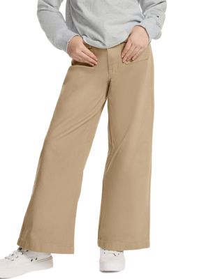 Tommy Hilfiger Girls 7-16 Wide Leg Khaki Pants, 10