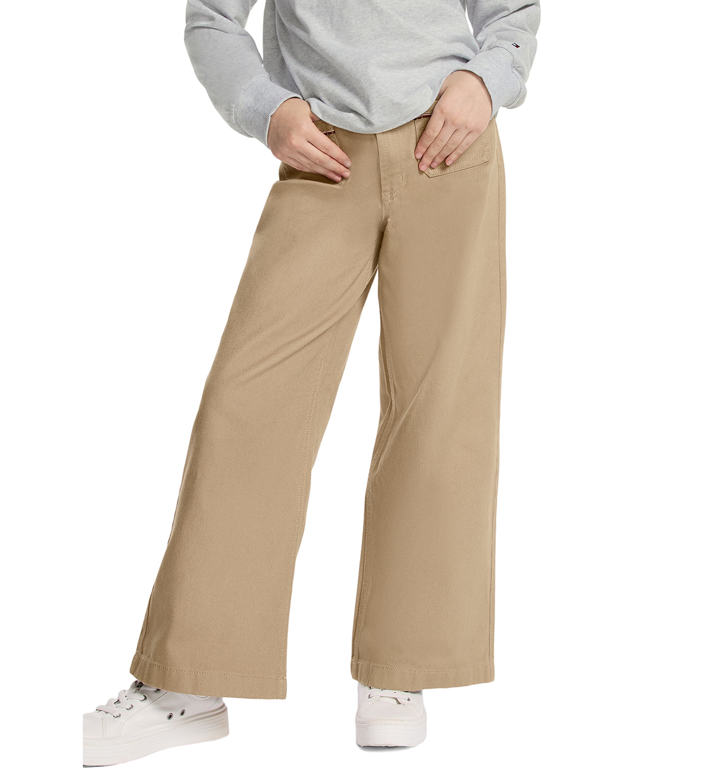 Tommy Hilfiger Girls 7-16 Wide Leg Khaki Pants | Belk