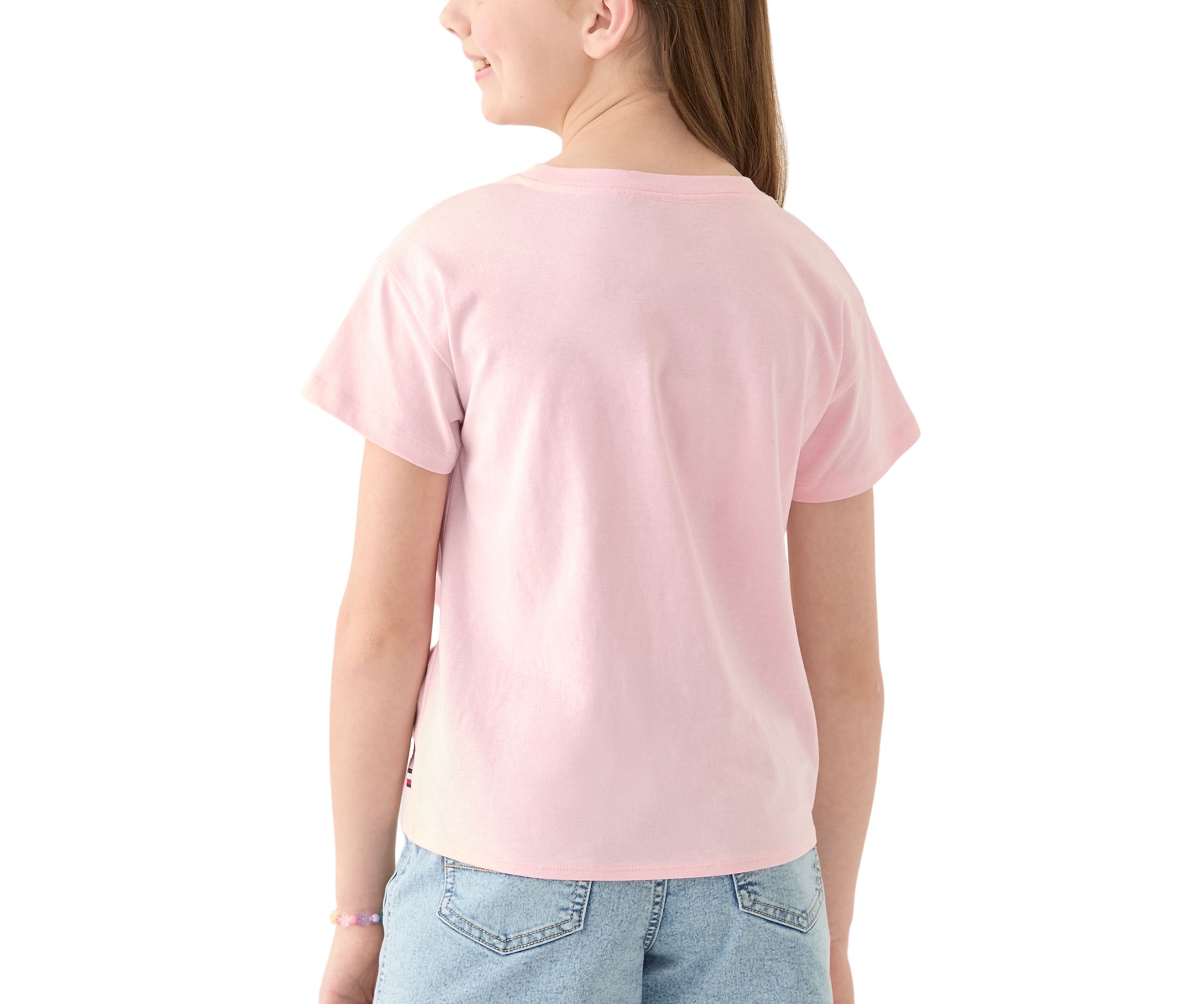 Girls 7-16 Sequin Side Tie Short Sleeve T-Shirt