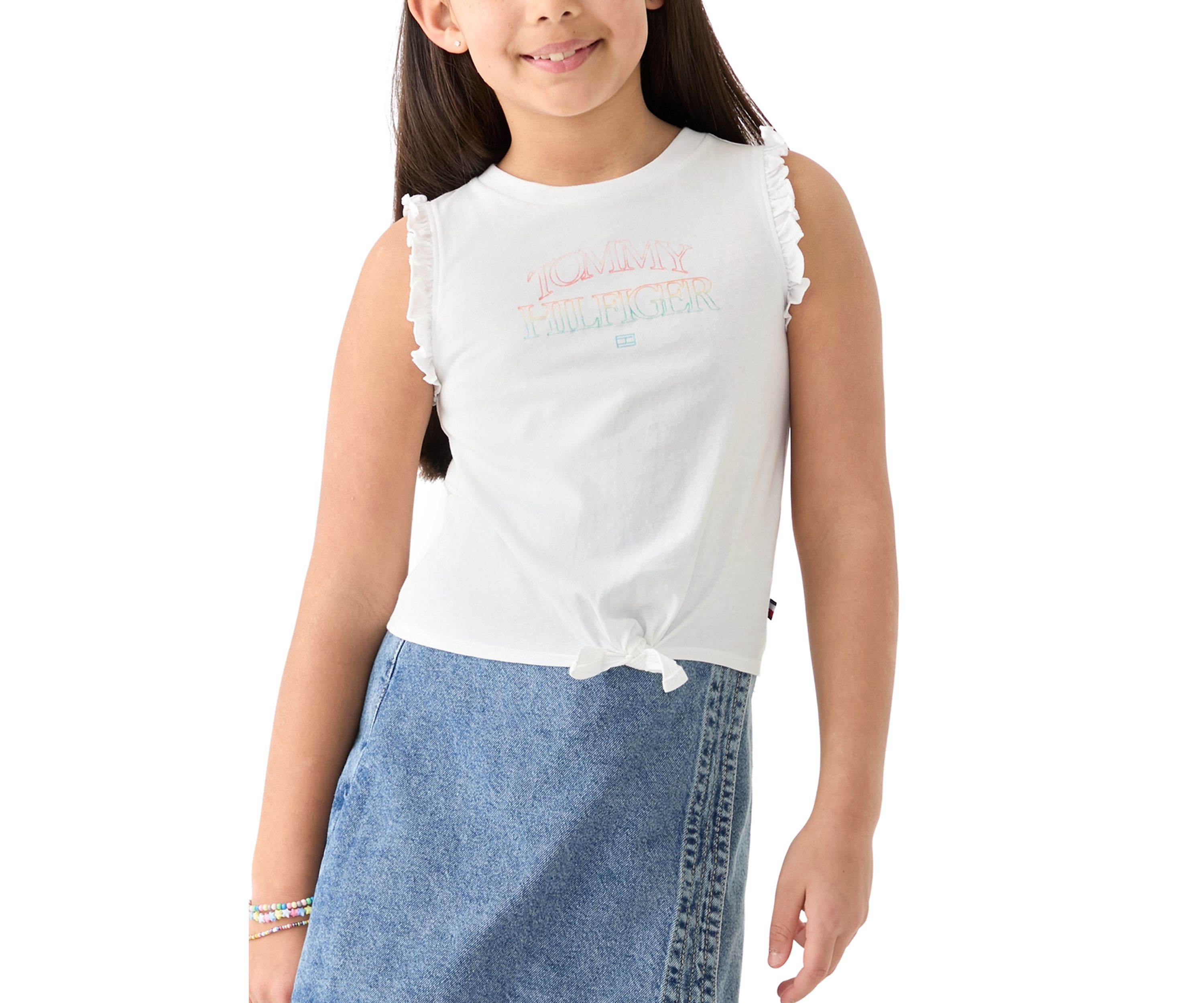 Girls 7-16 Sleeveless Ruffle T-Shirt 
