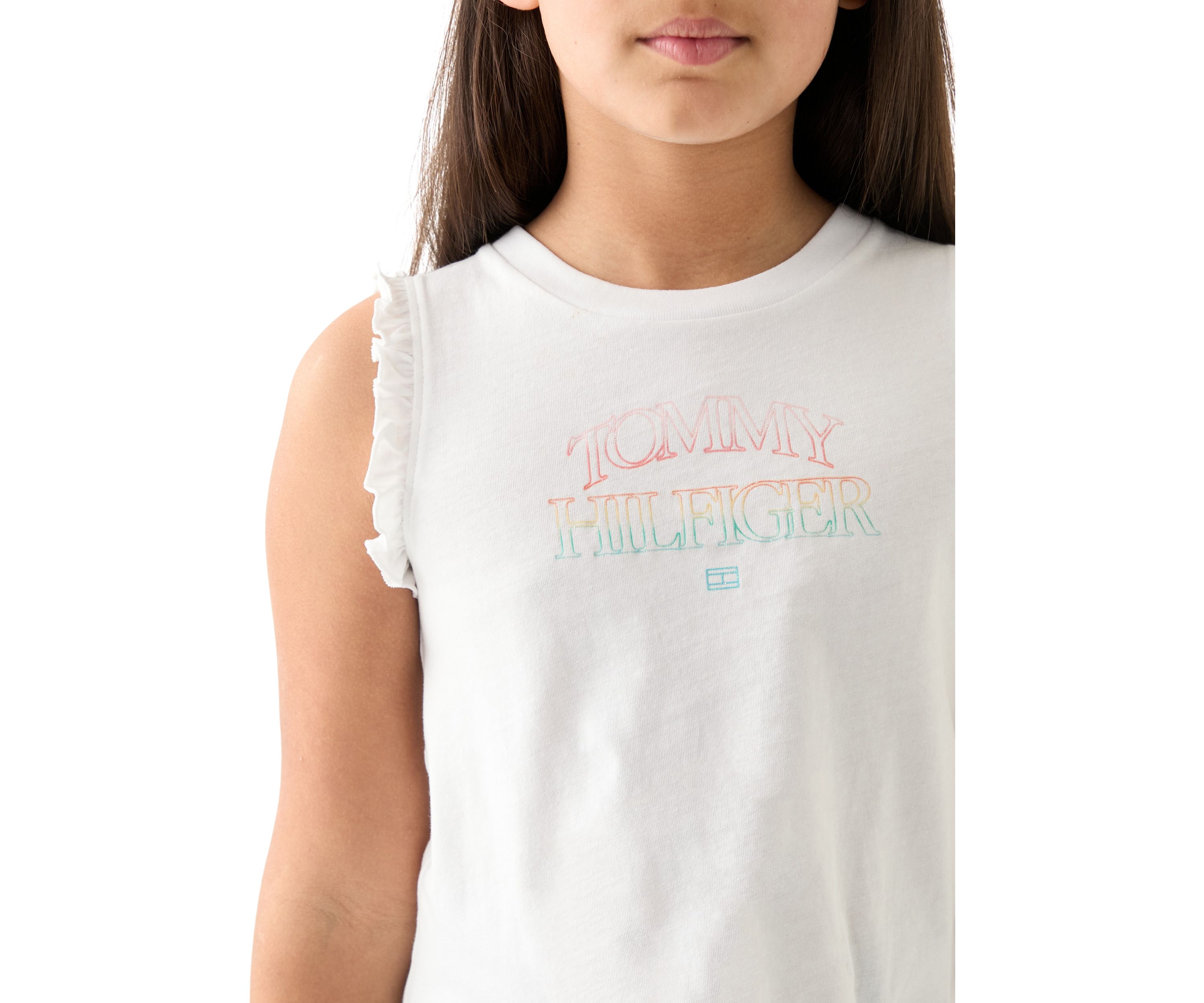 Girls 7-16 Sleeveless Ruffle T-Shirt 