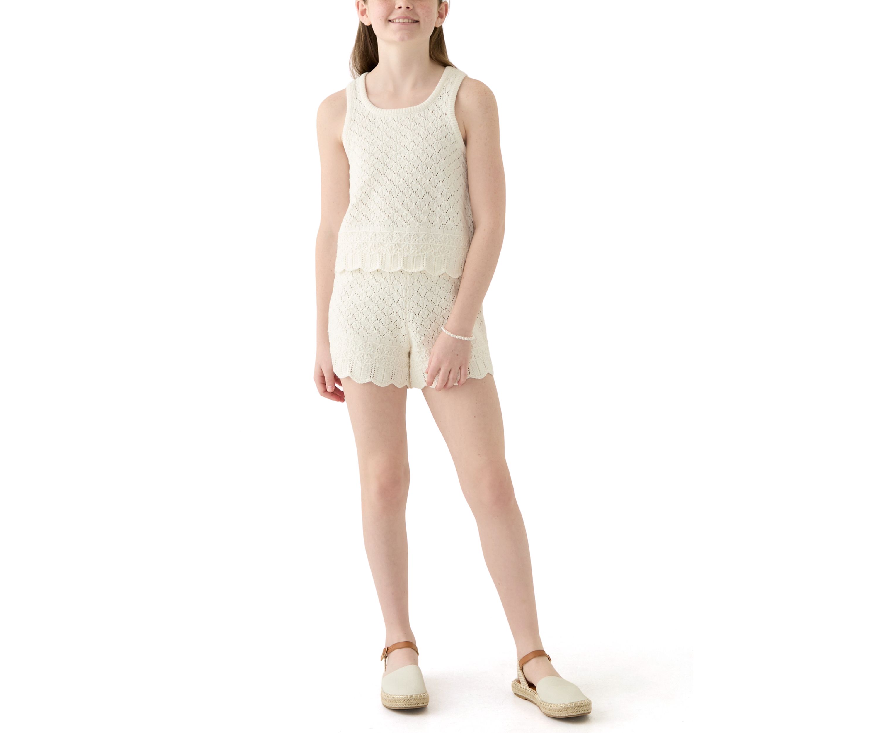 Girls 7-16 Crochet Sweater Tank Top