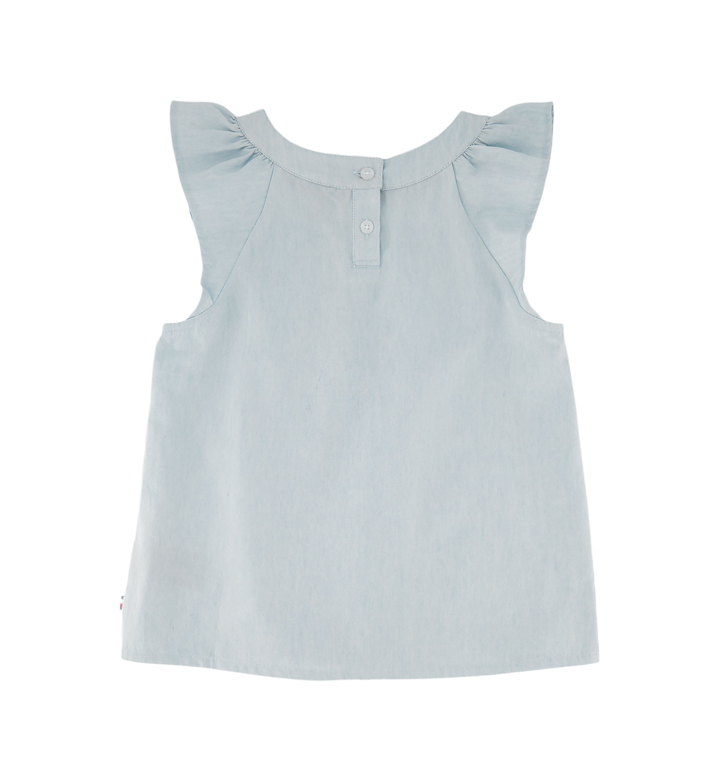 Girls 7-16 Short Sleeve Denim Top