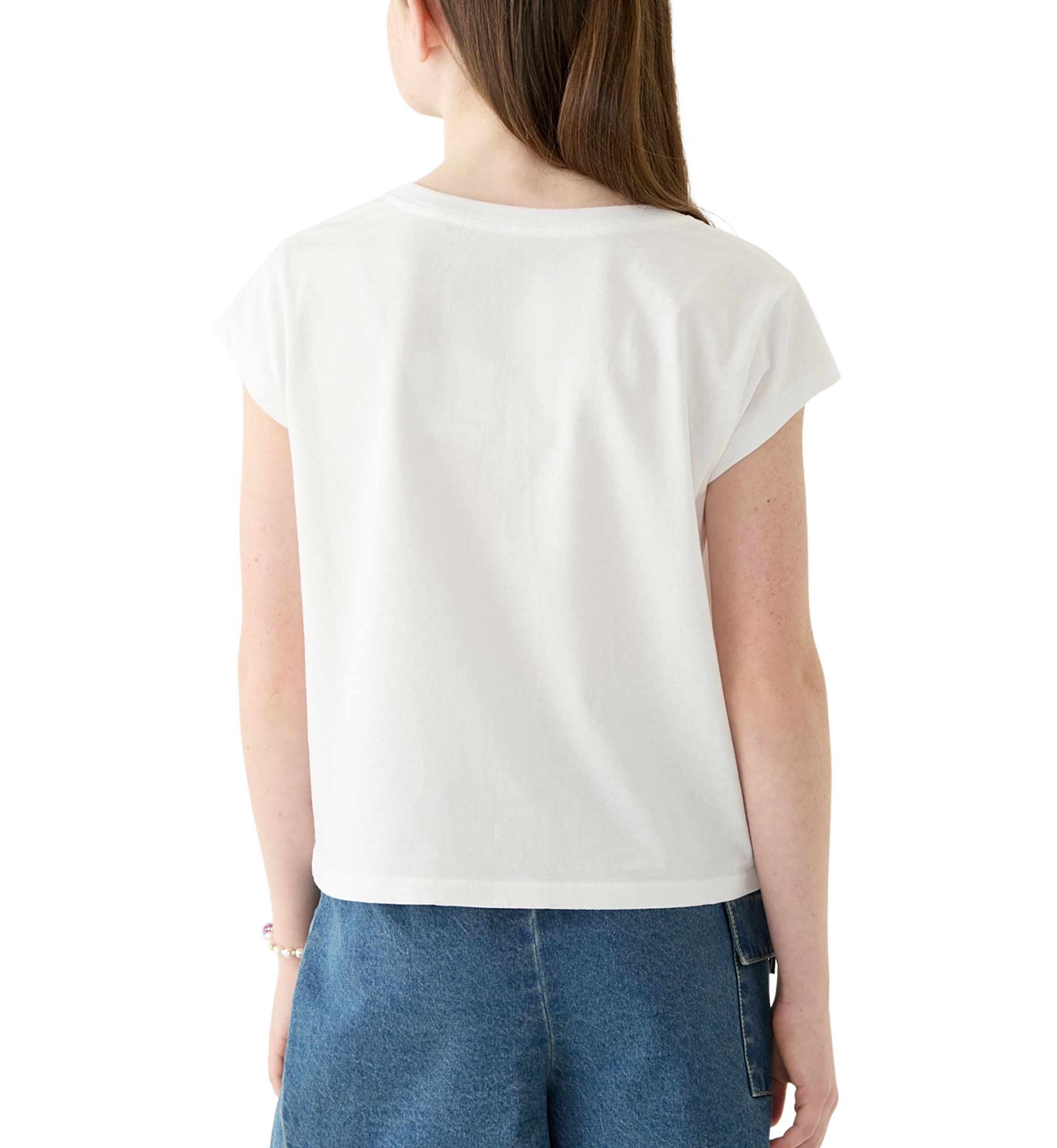 Girls 7-16 Arched Sequin Boxy Top