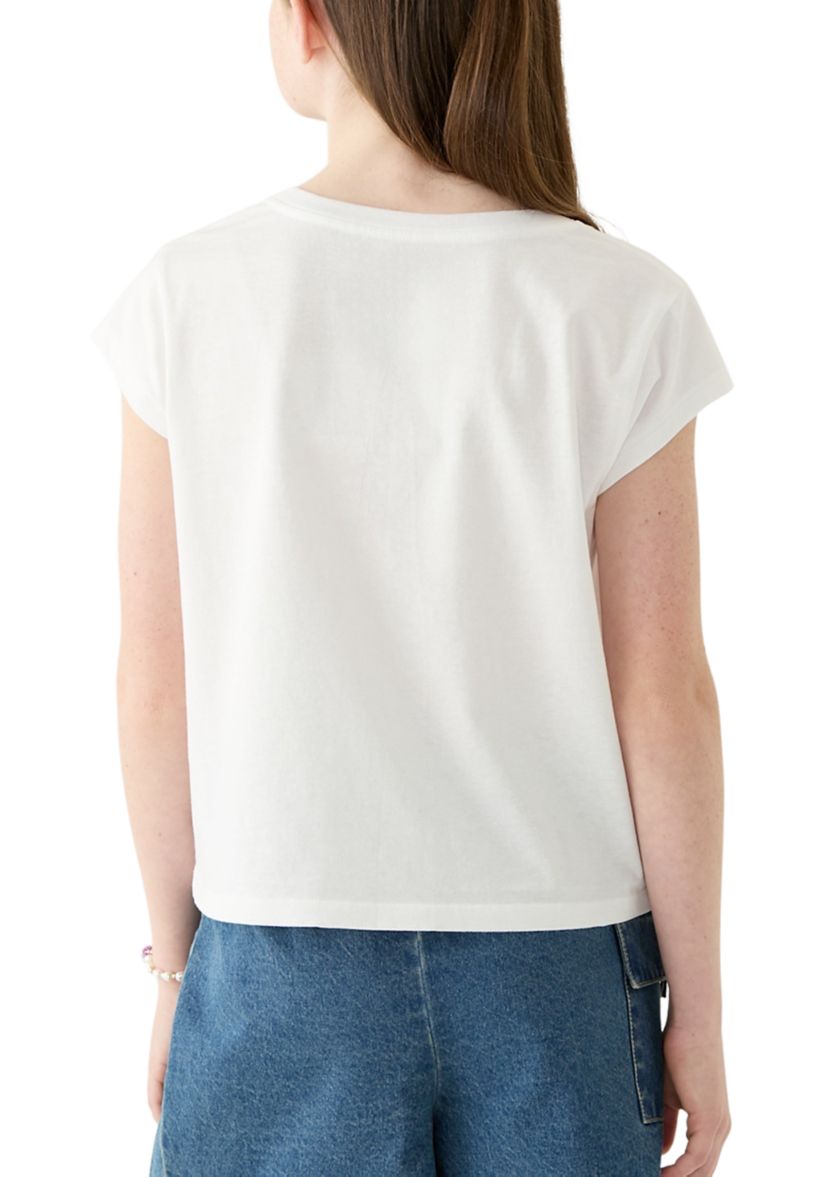 Girls 7-16 Arched Sequin Boxy Top