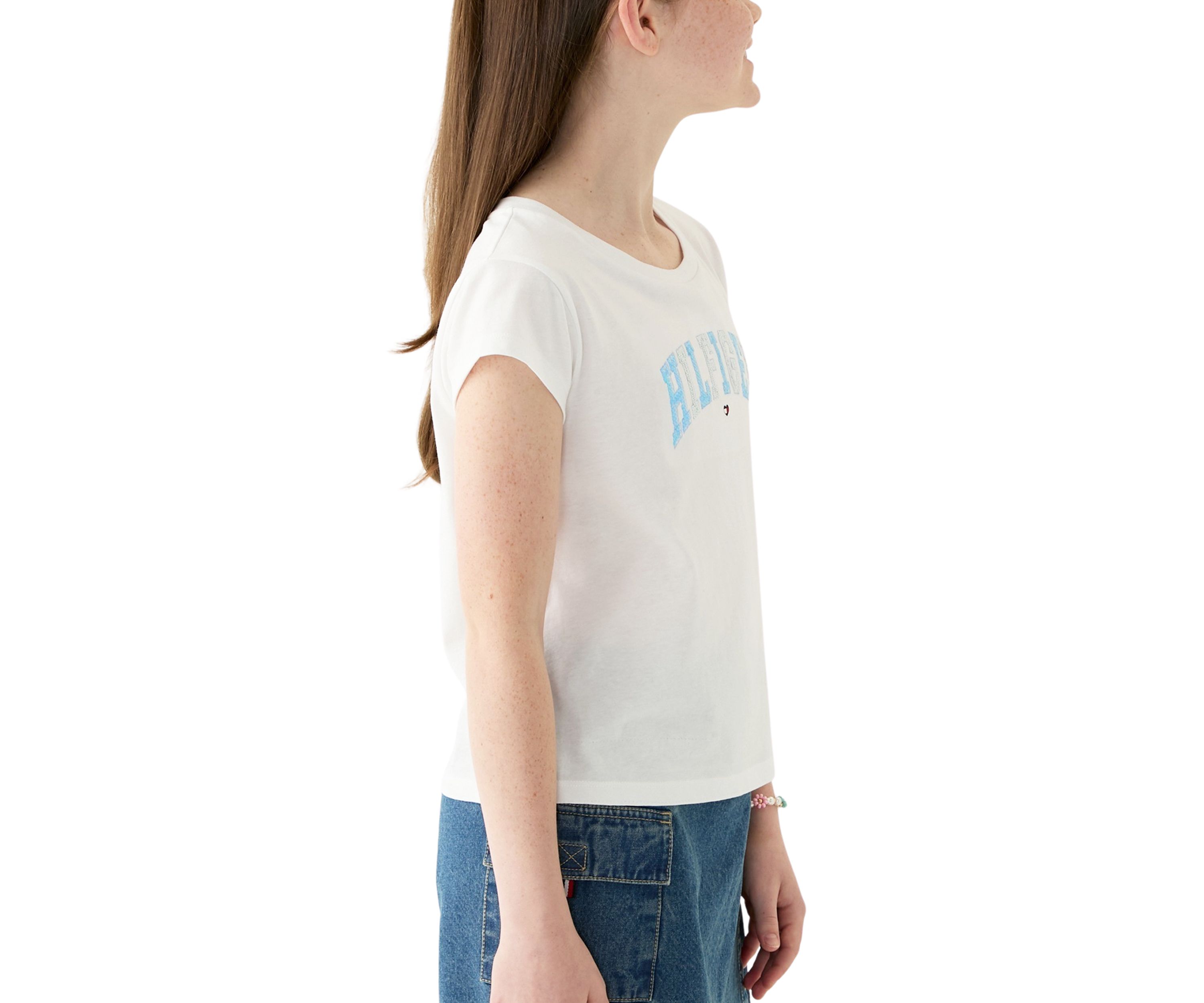 Girls 7-16 Arched Sequin Boxy Top