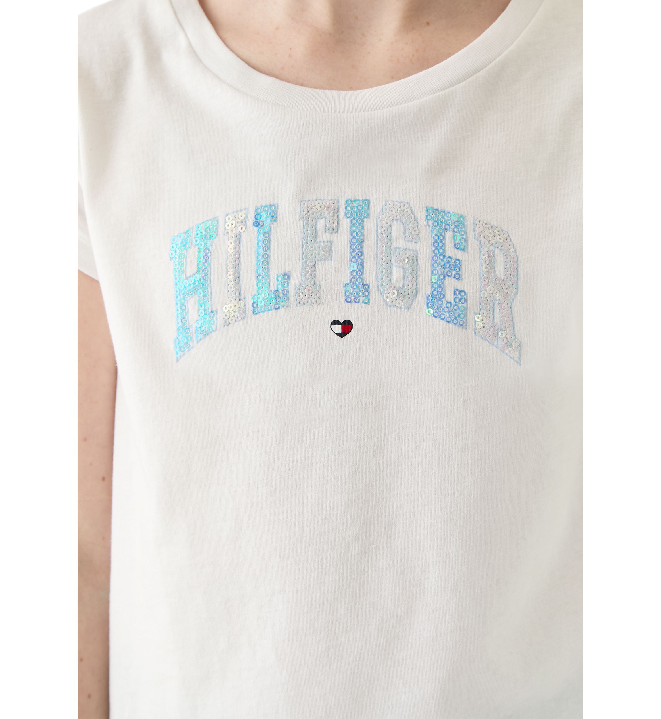 Girls 7-16 Arched Sequin Boxy Top