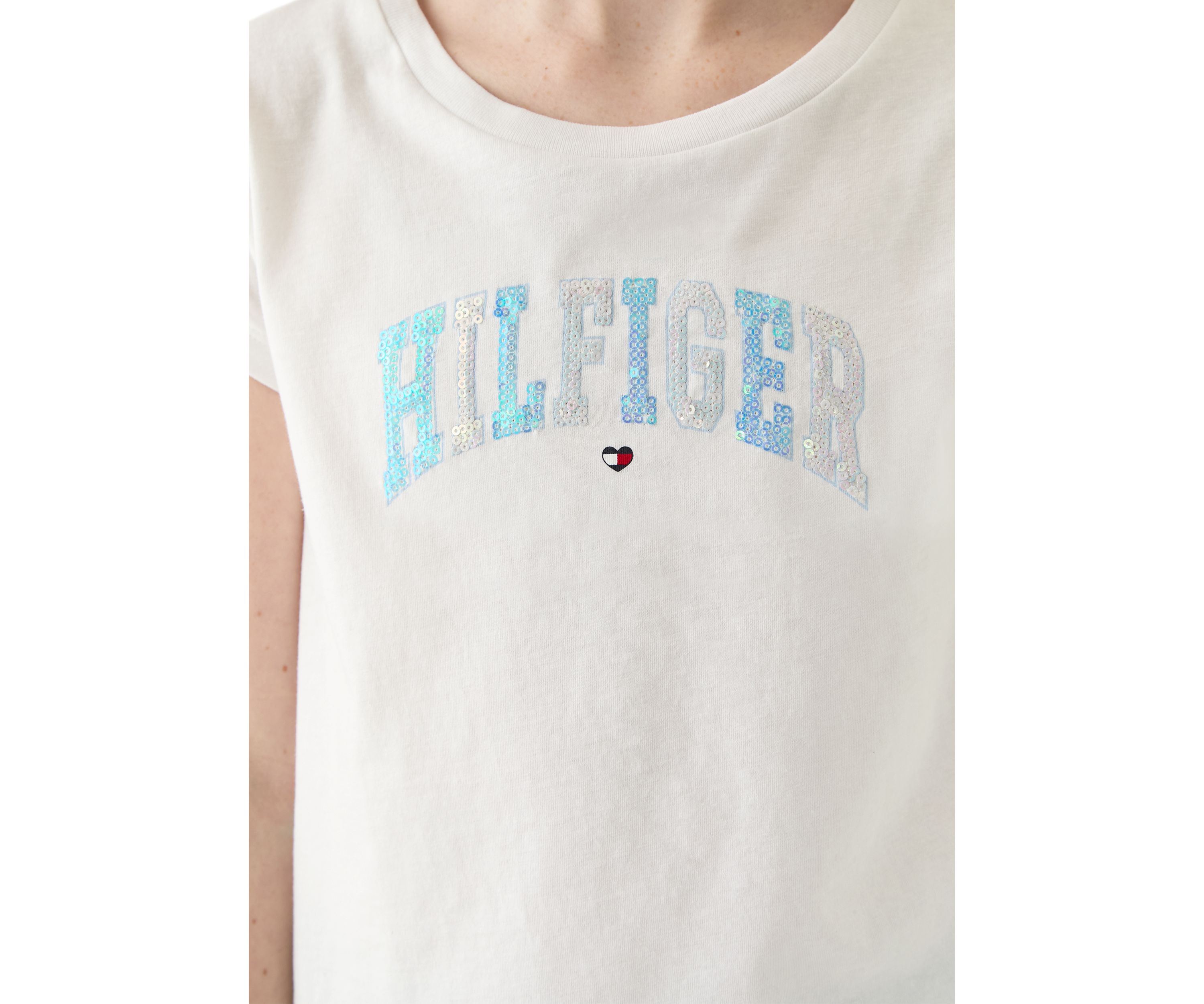 Girls 7-16 Arched Sequin Boxy Top
