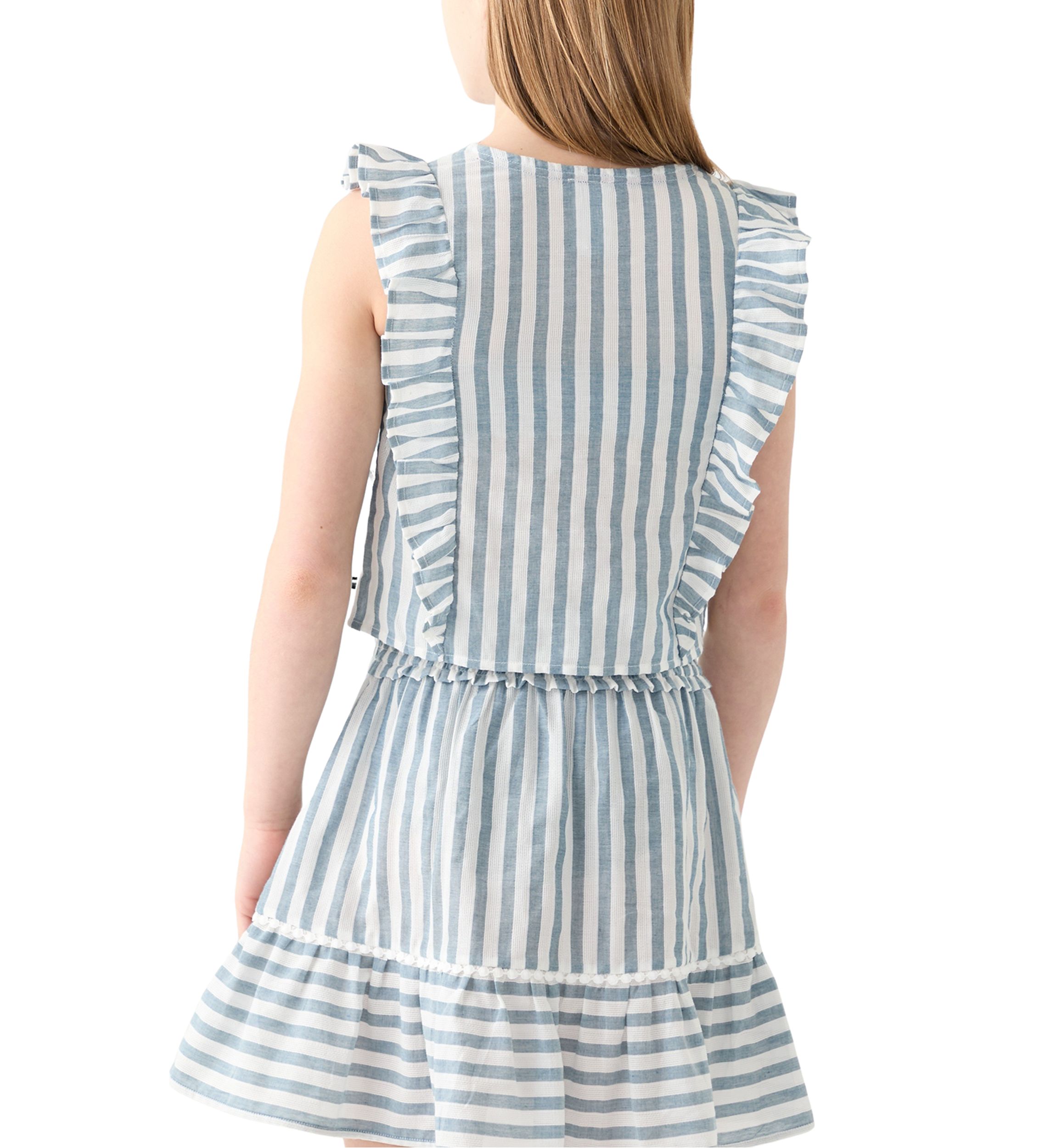 Girls 7-16 Yarn Dyed Short Sleeve Top