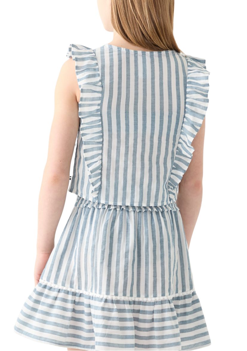 Girls 7-16 Yarn Dyed Short Sleeve Top