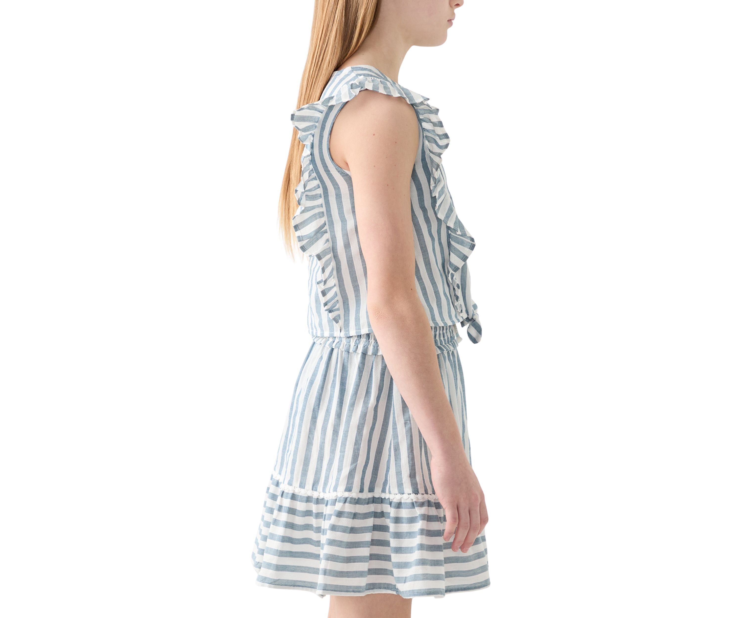 Girls 7-16 Yarn Dyed Short Sleeve Top