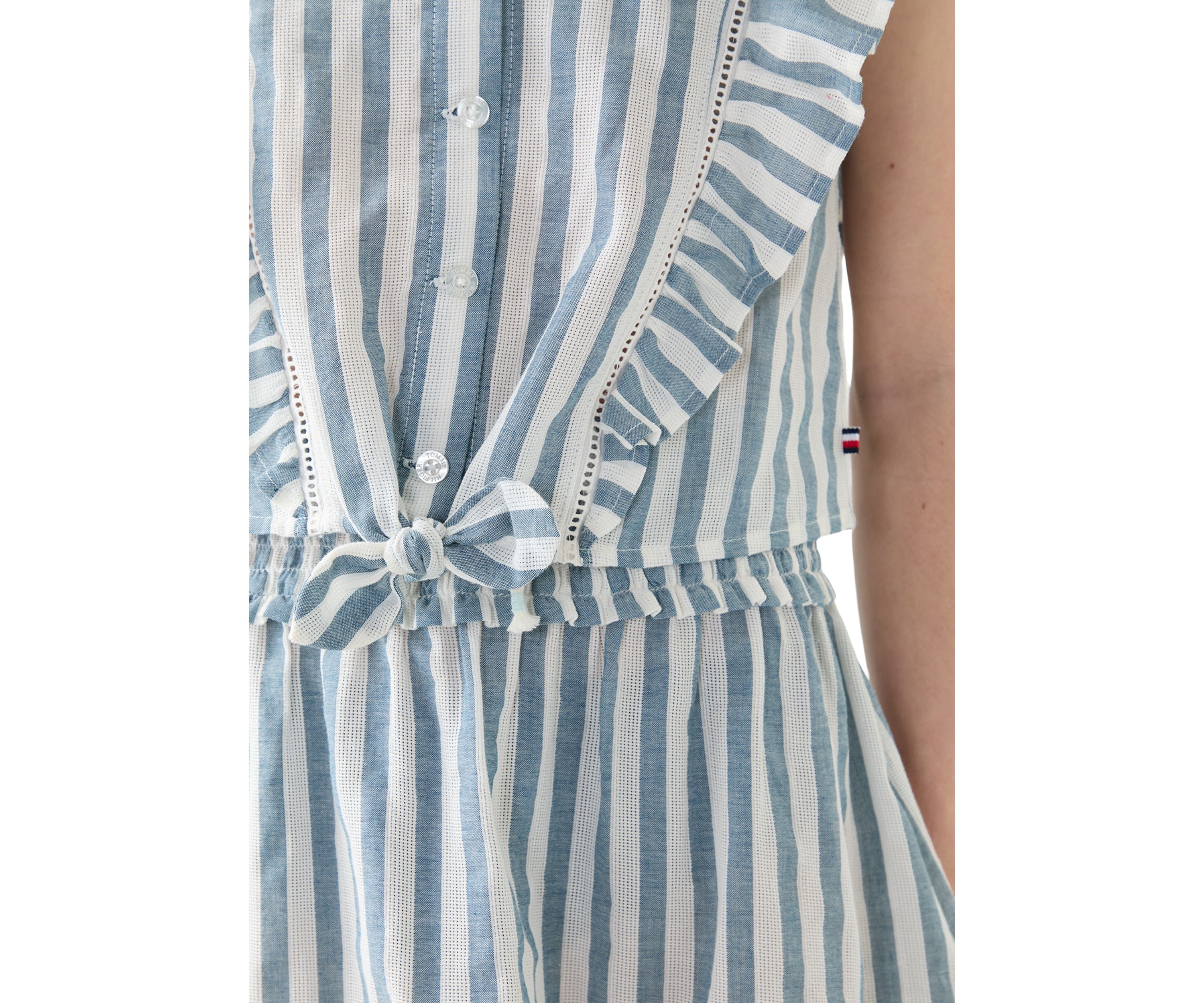 Girls 7-16 Yarn Dyed Short Sleeve Top