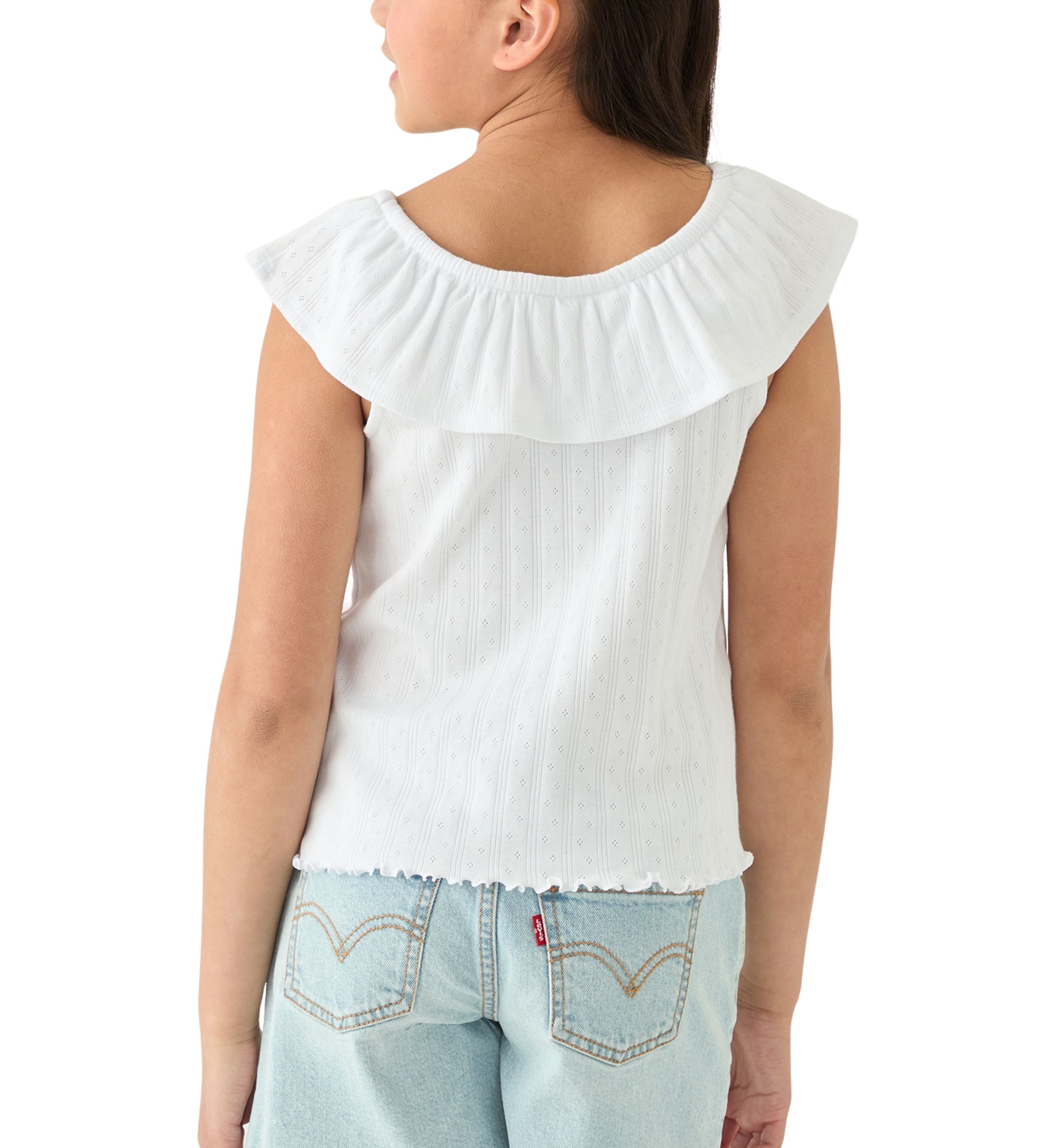 Girls 7-16 Pointelle Ruffle Top 