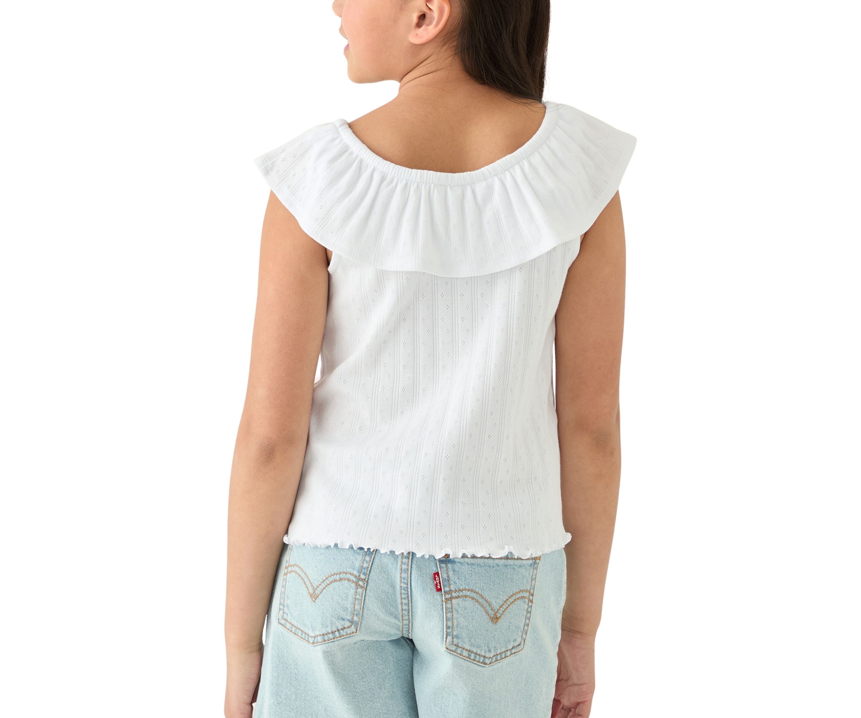 Girls 7-16 Pointelle Ruffle Top 