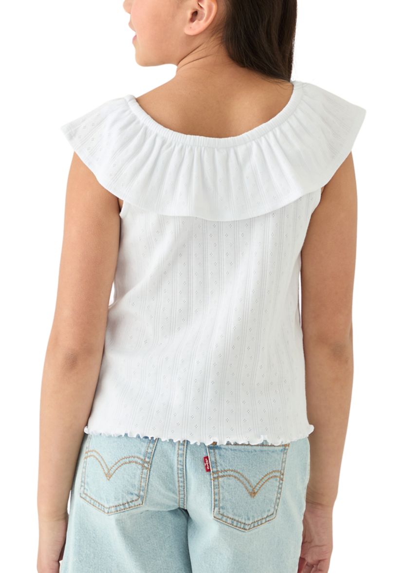 Girls 7-16 Pointelle Ruffle Top 