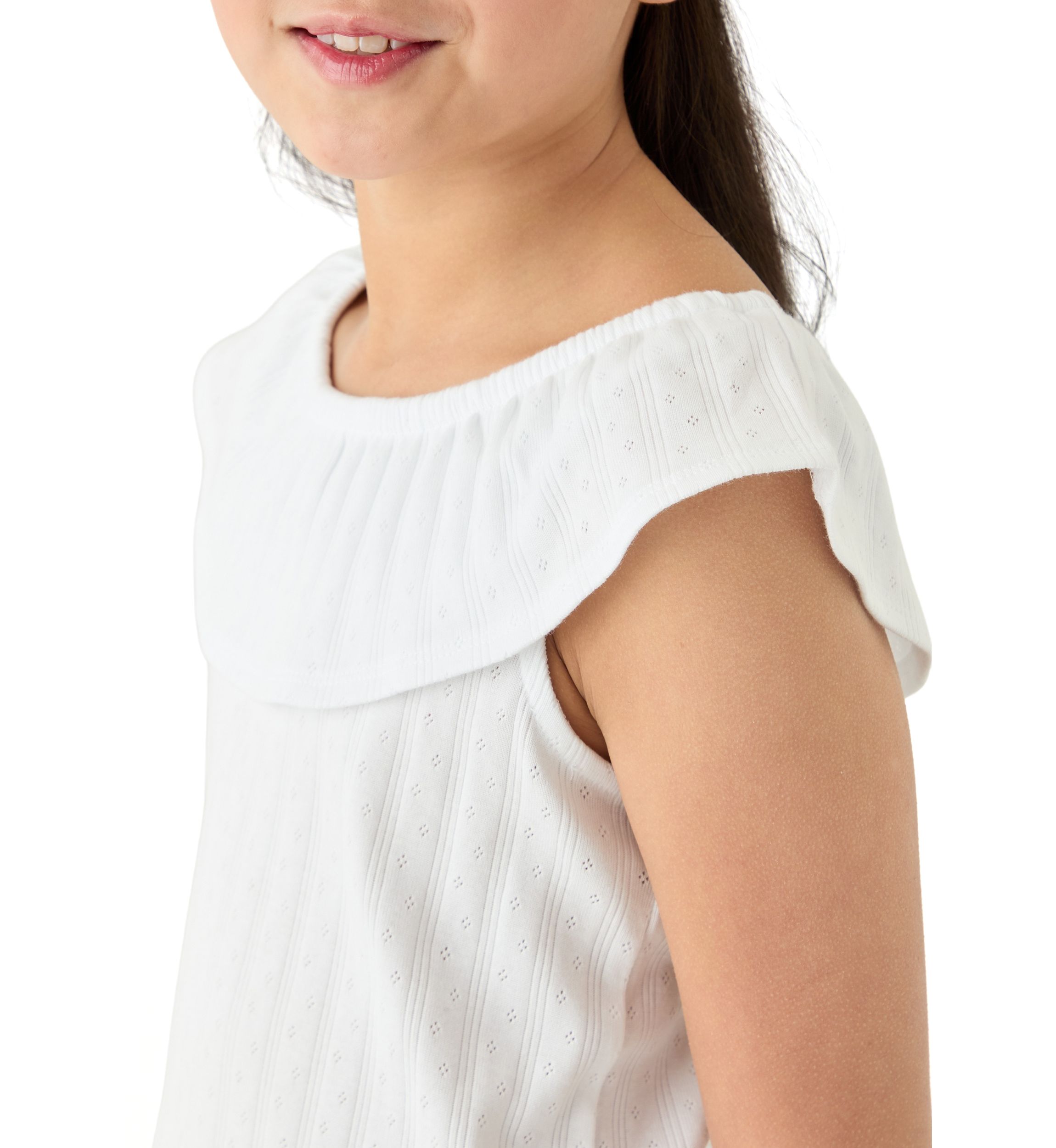 Girls 7-16 Pointelle Ruffle Top 
